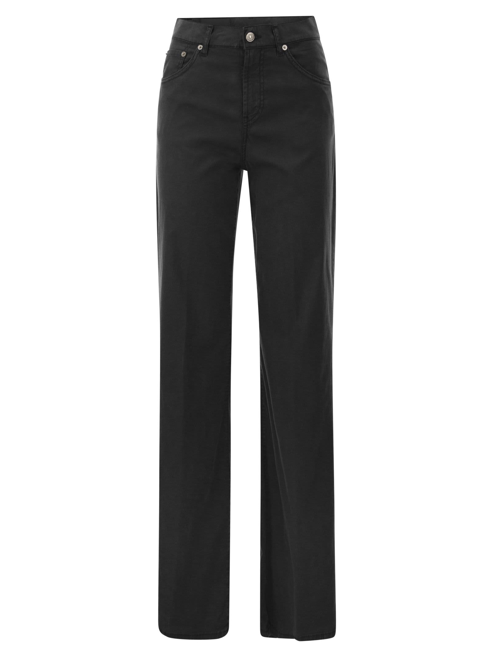 Shop Dondup Amber - Wide-leg Jeans In Nero