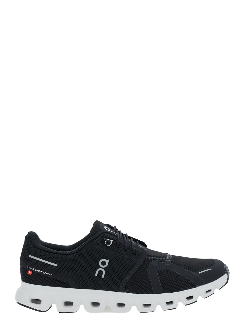 cloud 6 Black Low Top Sneakers With Mesh Details And Logo On The Side In Tech Fabric Man