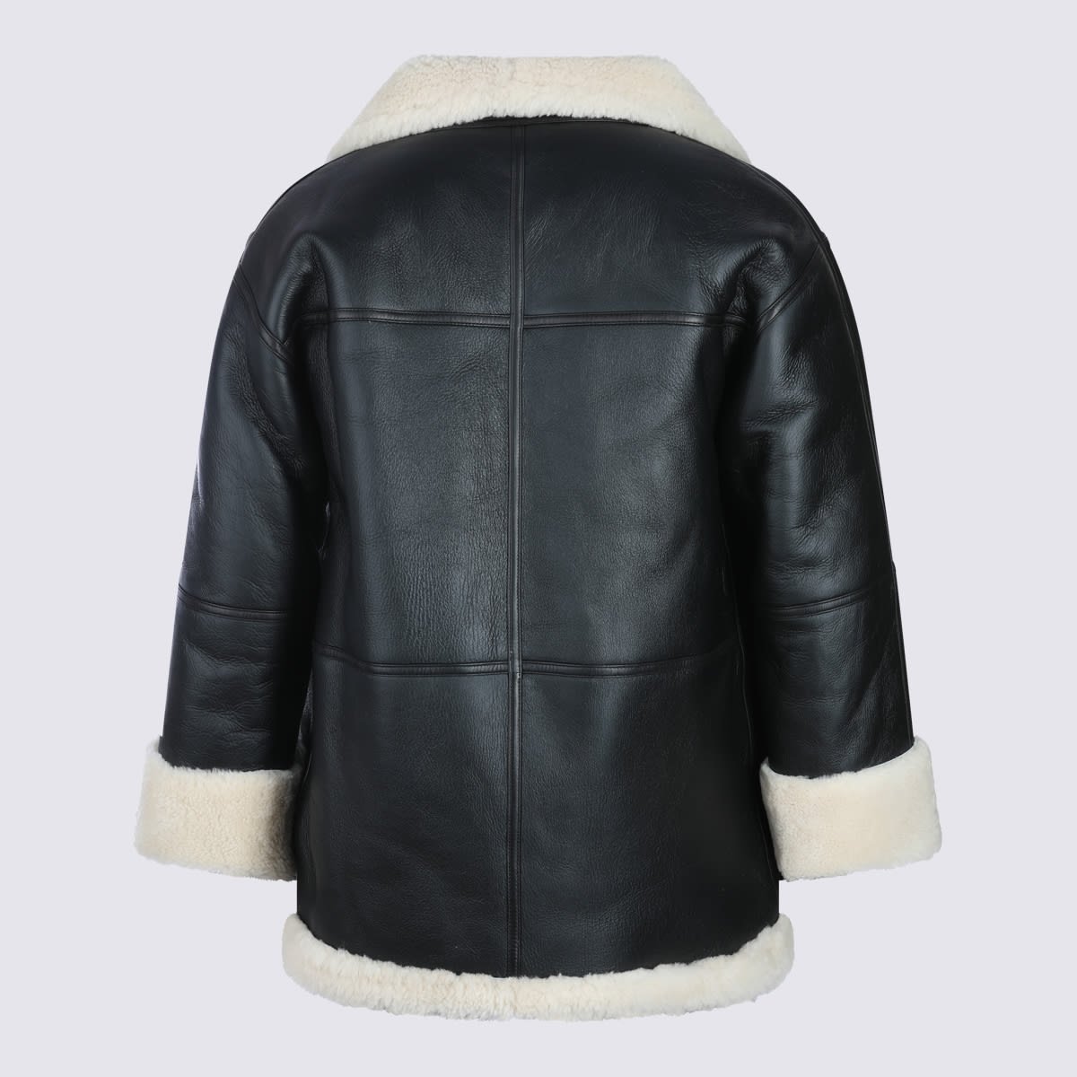 Totême Black Leather Jacket In Black