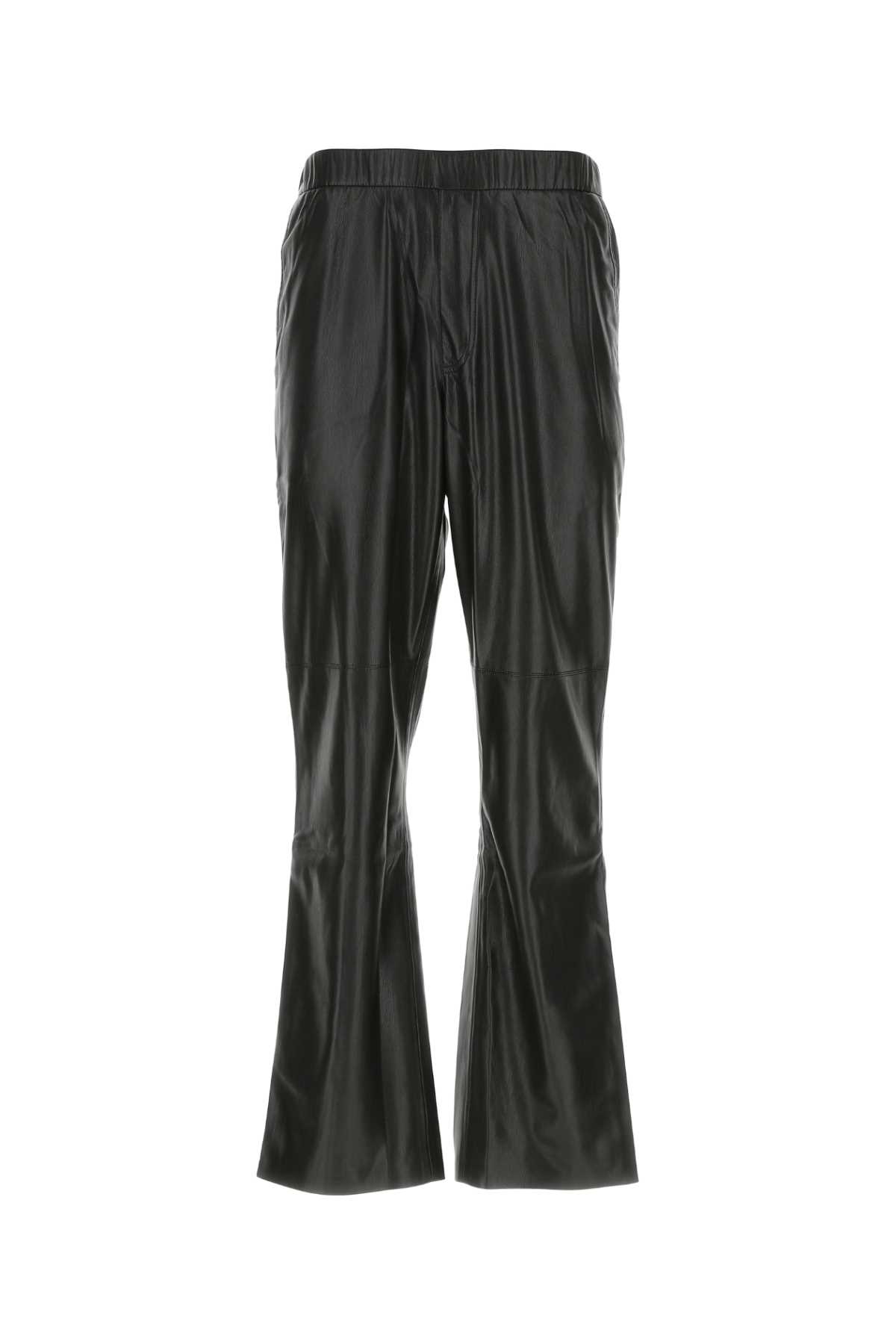 Black Synthetic Leather Maven Pant