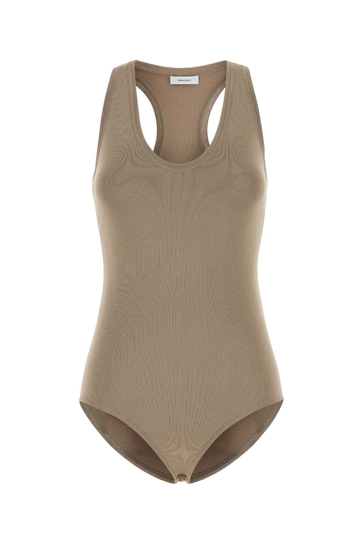 Cappuccino Stretch Viscose Blend Bodysuit