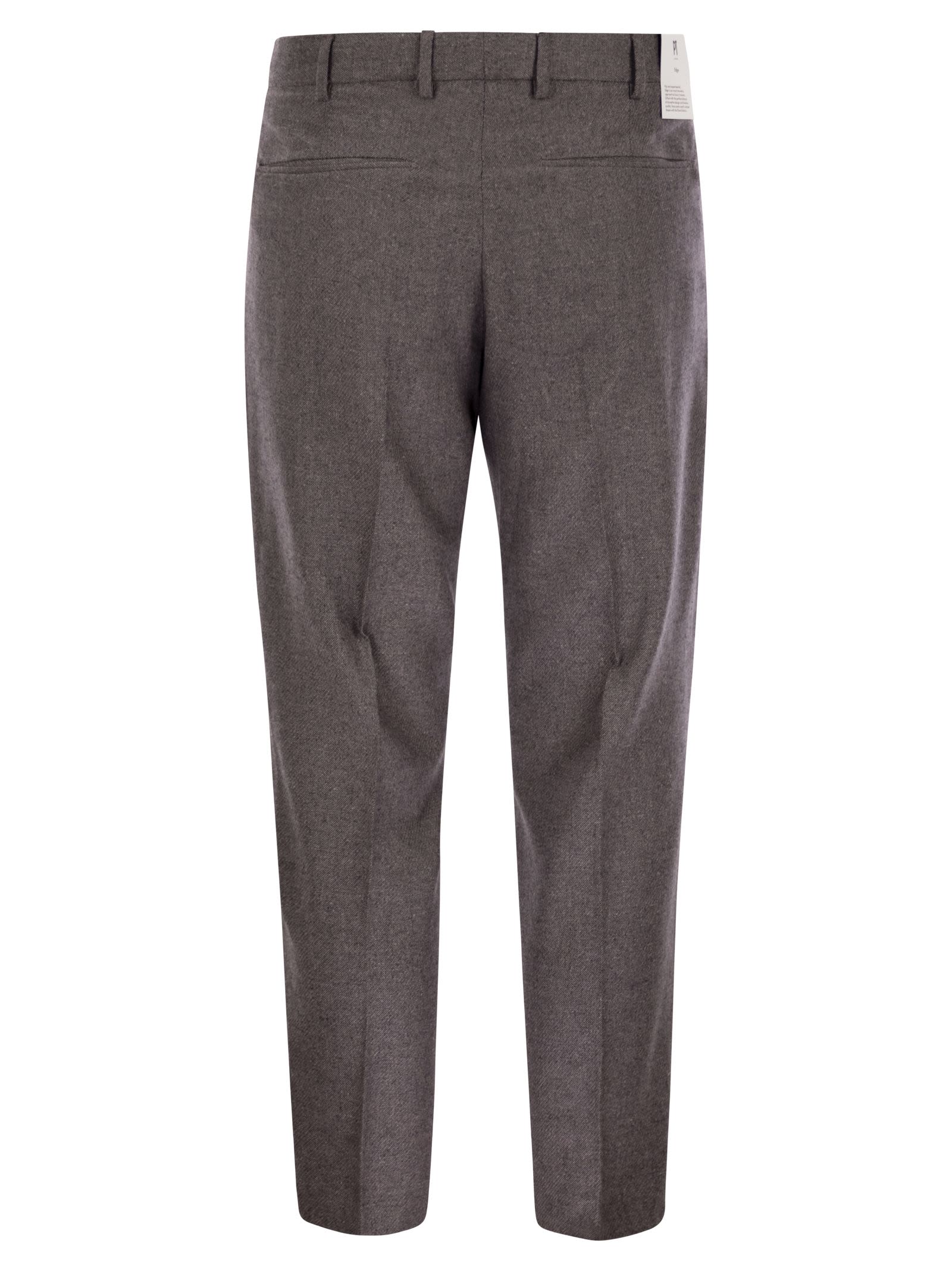 Pt Torino Rebel - Wool And Silk Flannel Trousers In Brown