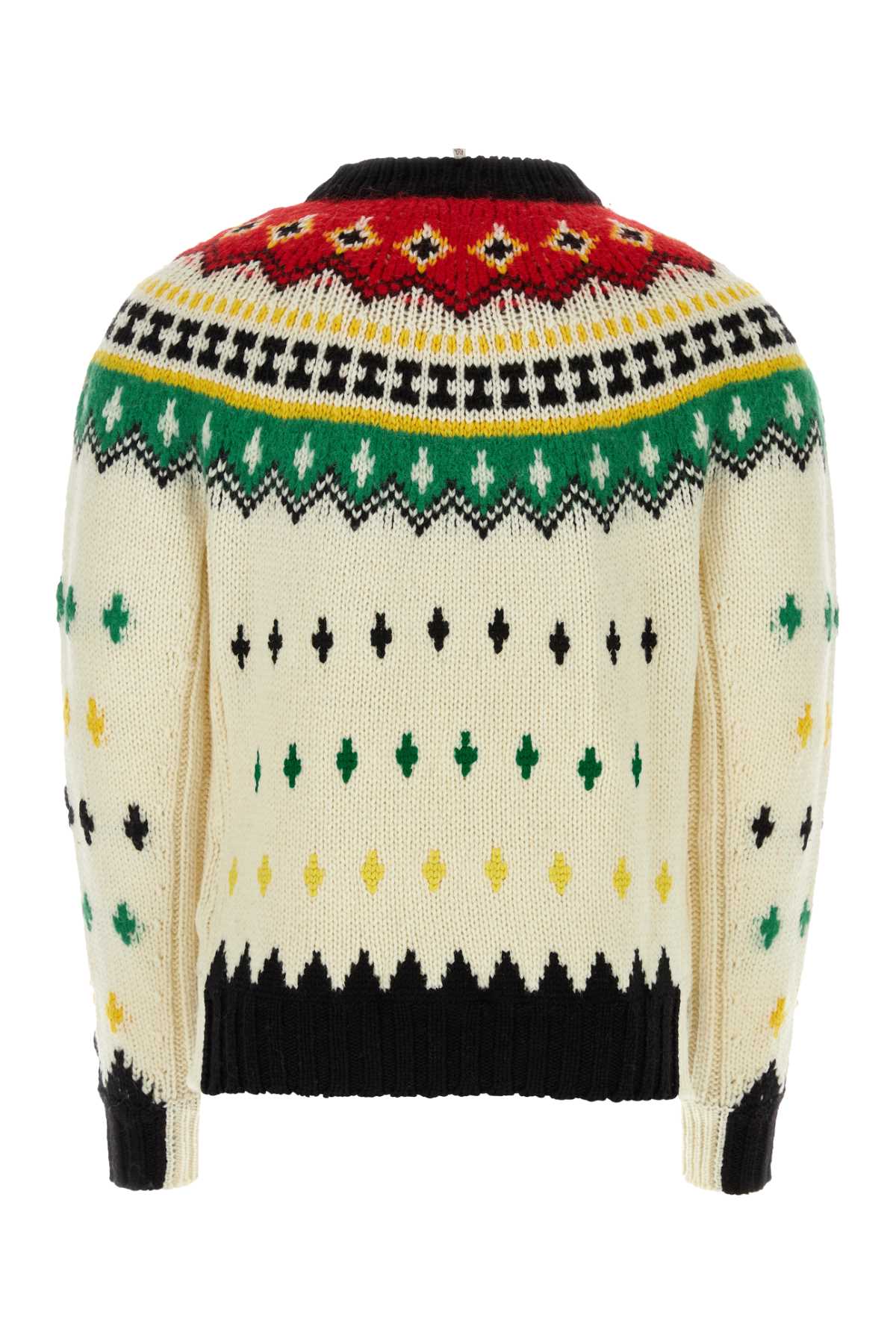 Shop Moncler Embroidered Wool Blend Sweater In 002