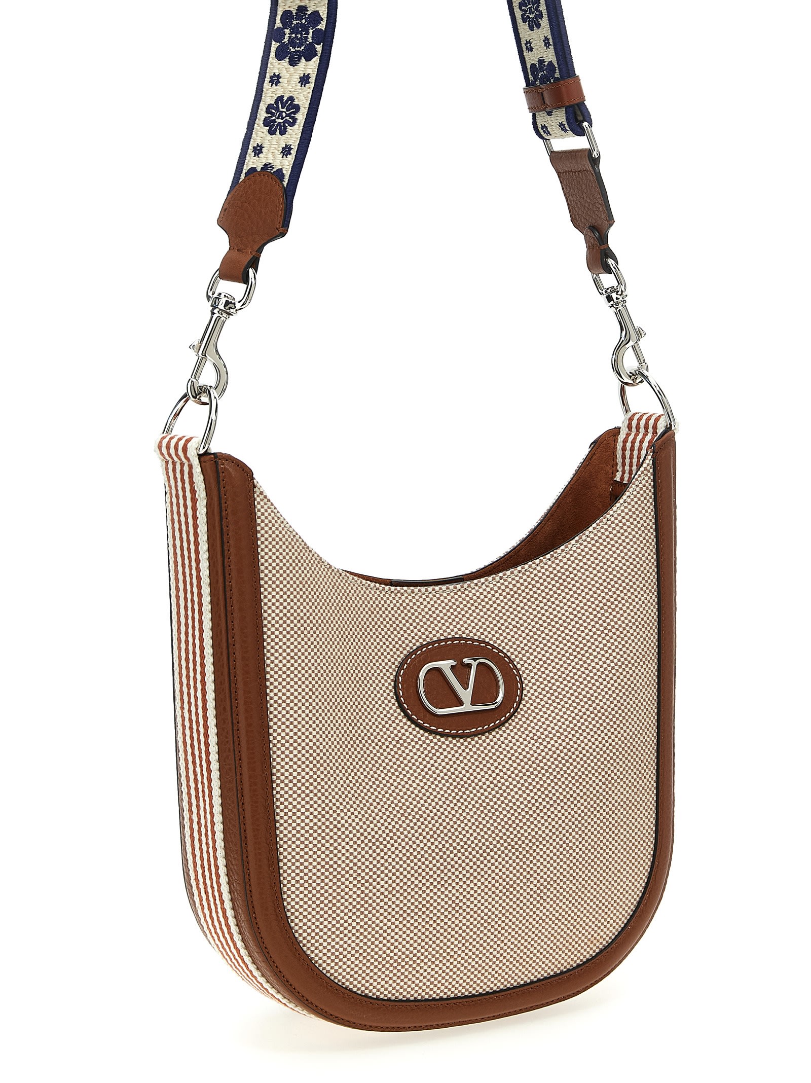 Valentino Antibes Medium Shoulder Bag With Adjustable Strap In Brown