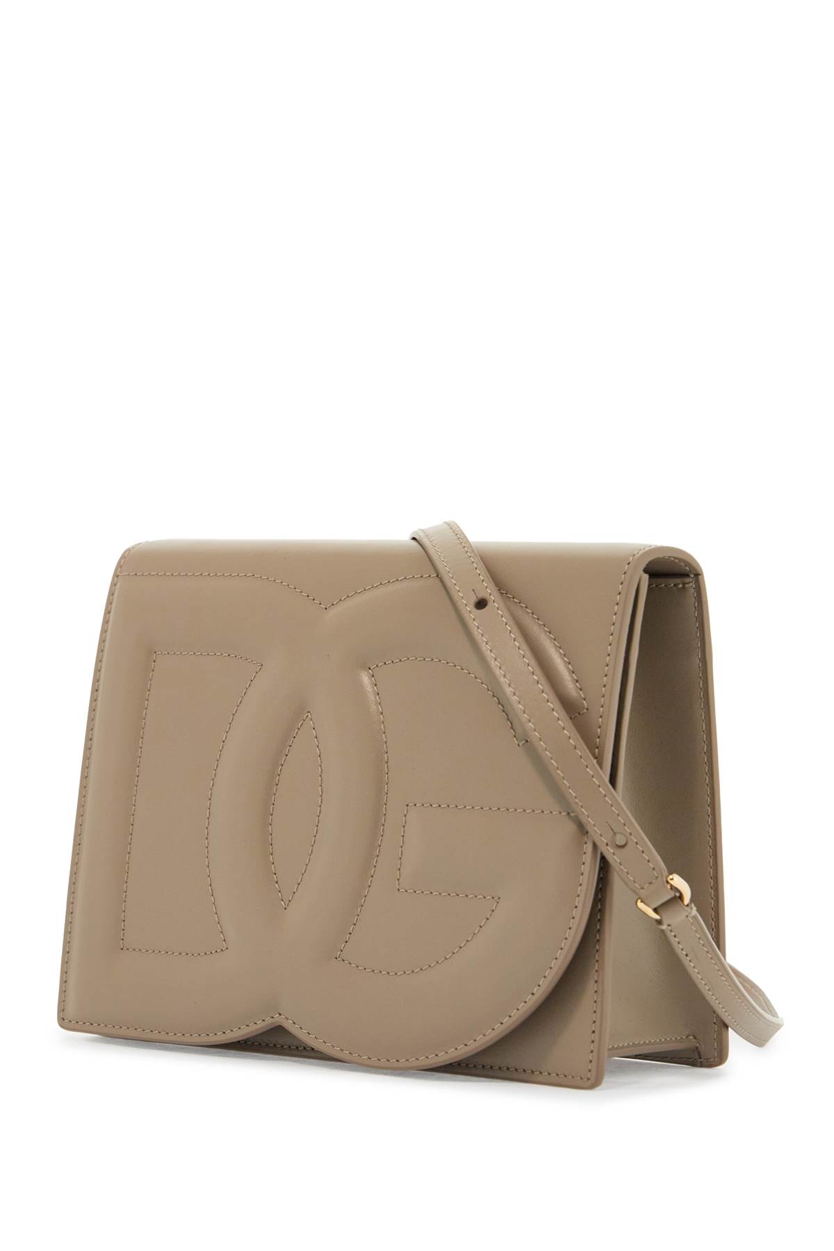 Dolce & Gabbana Taupe Calfskin Crossbody Bag With Adjustable Strap In Talpa (beige)