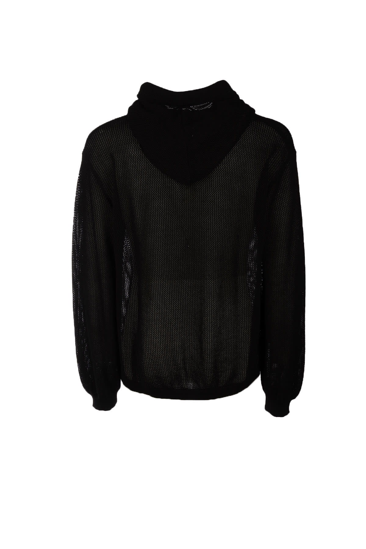 Laneus Sheer Hooded Long Sleeves Jacket In Black