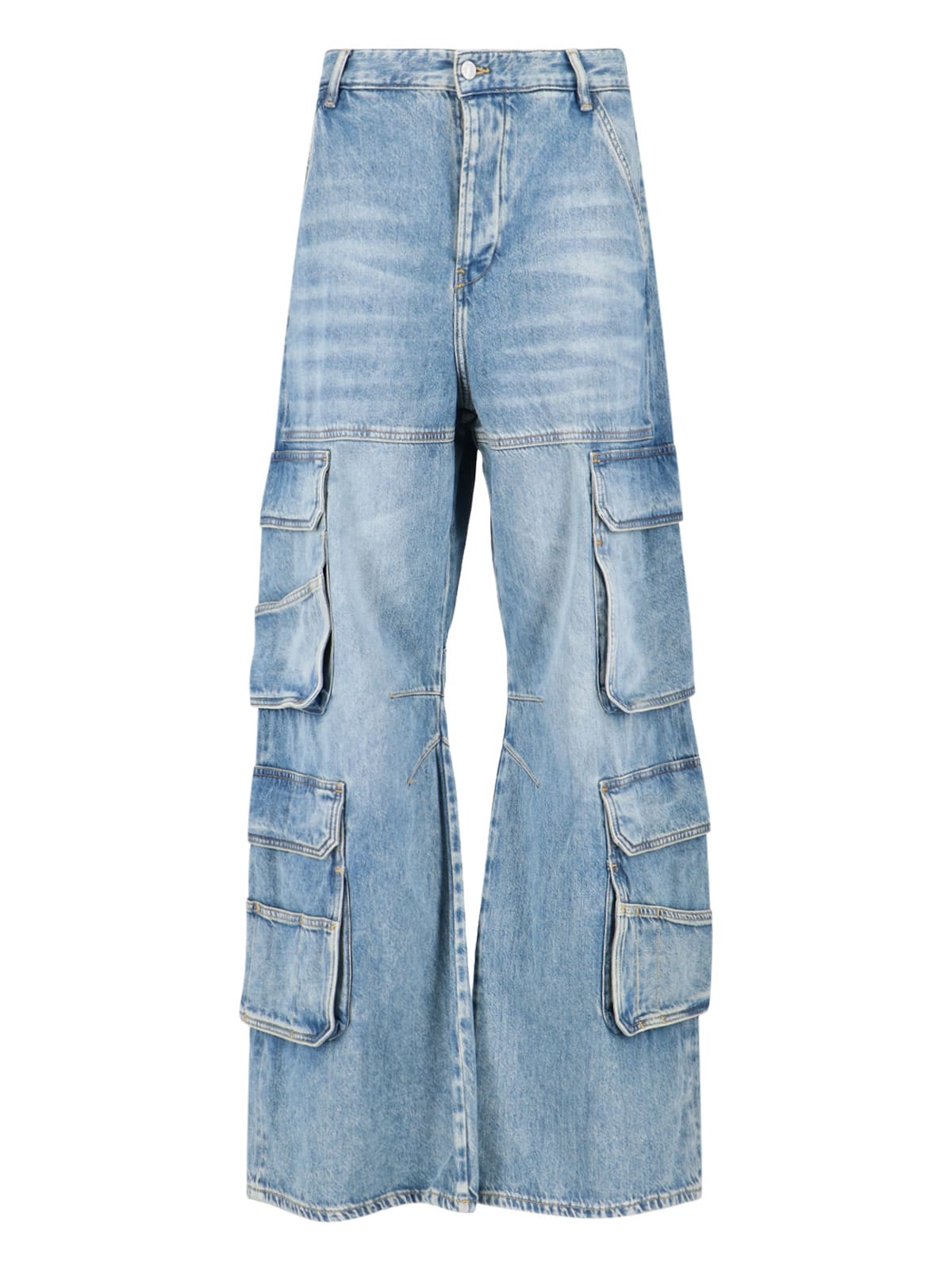 Diesel Utility Cargo Jeans Multiple Pockets In Blue
