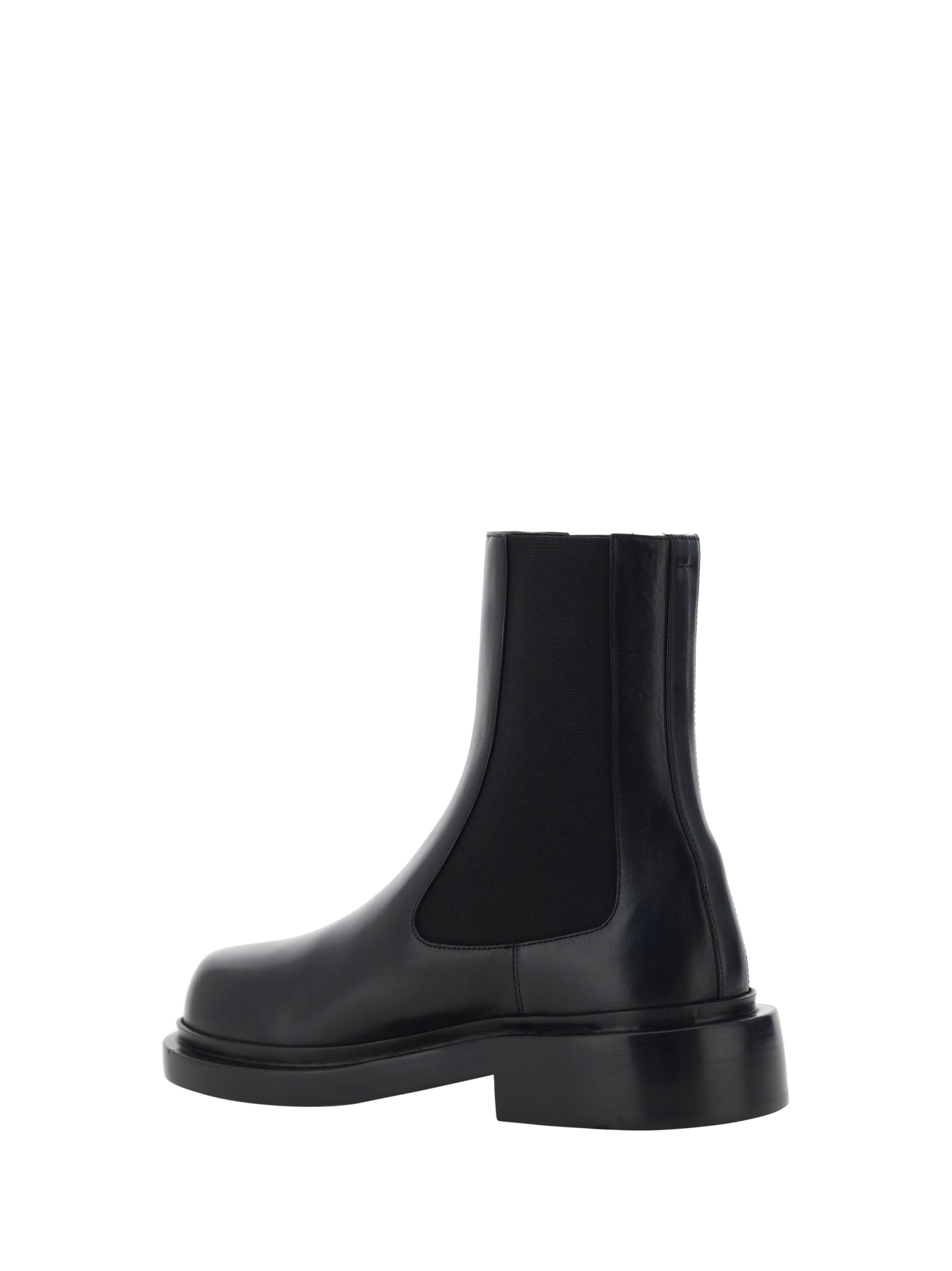 Jil Sander Black Boots With Elastic Side Pannels In Leather Woman In Black