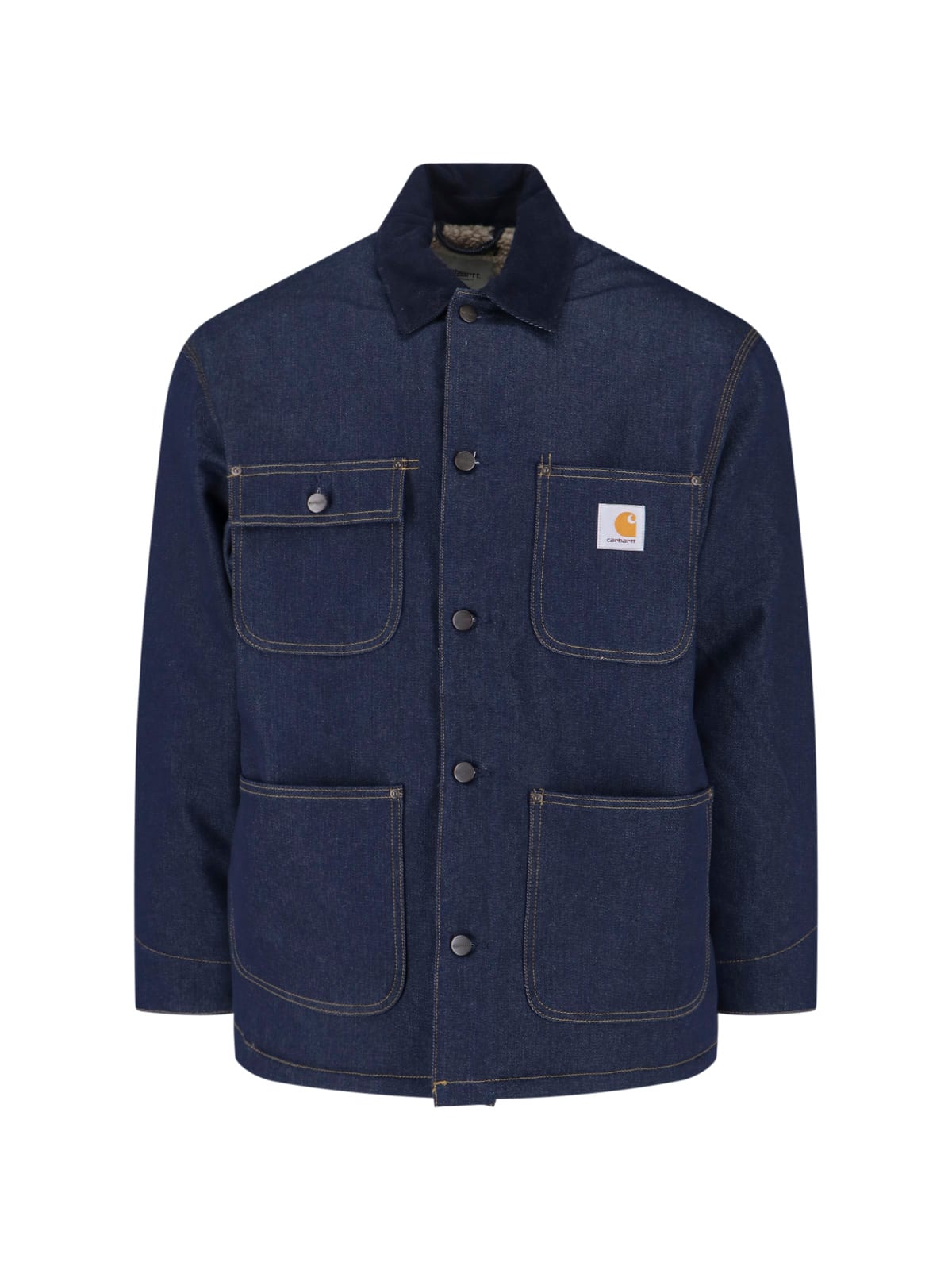 Carhartt Casual Jacket With Long Sleeves And Pockets In Blue