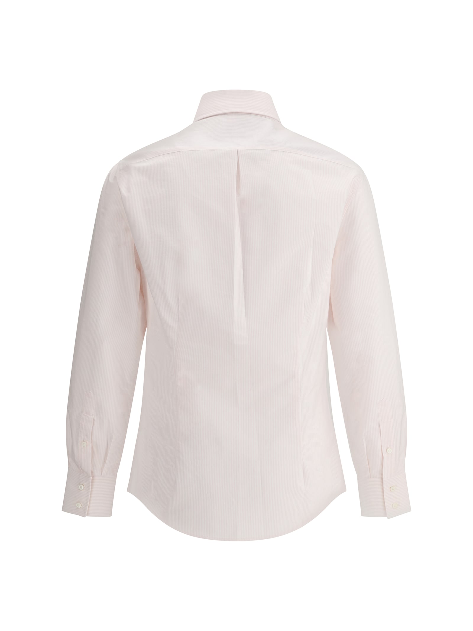 Brunello Cucinelli Men Striped Shirt In Grigio Chiaro