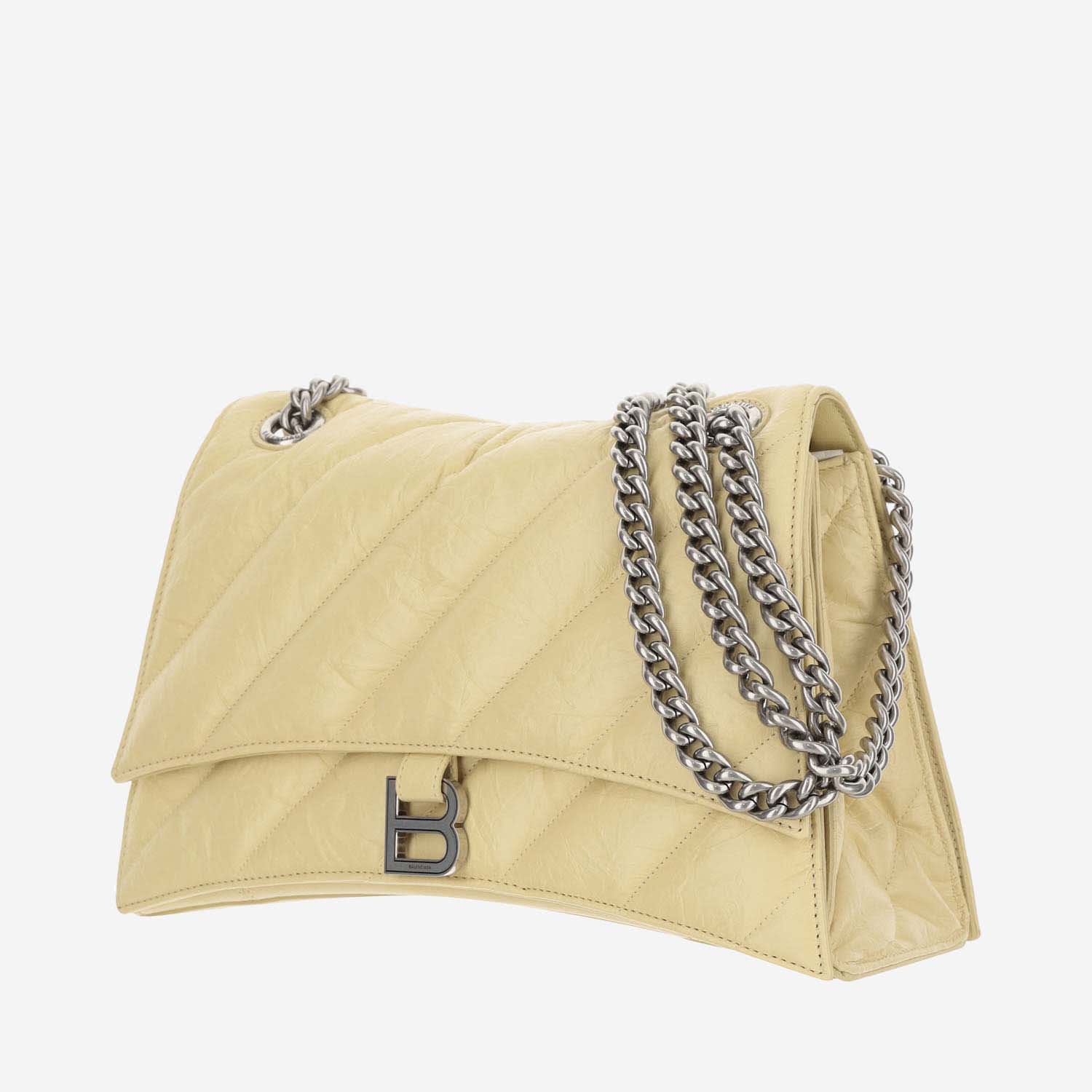 Shop Balenciaga Medium Quilted Crush Chain Bag In Yellow