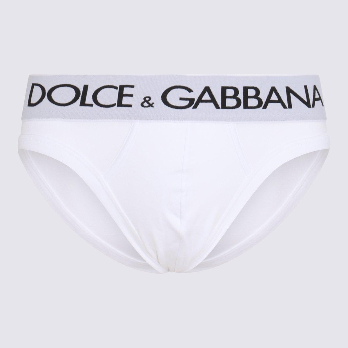 Dolce & Gabbana Elasticated Logo Waist Briefs In White