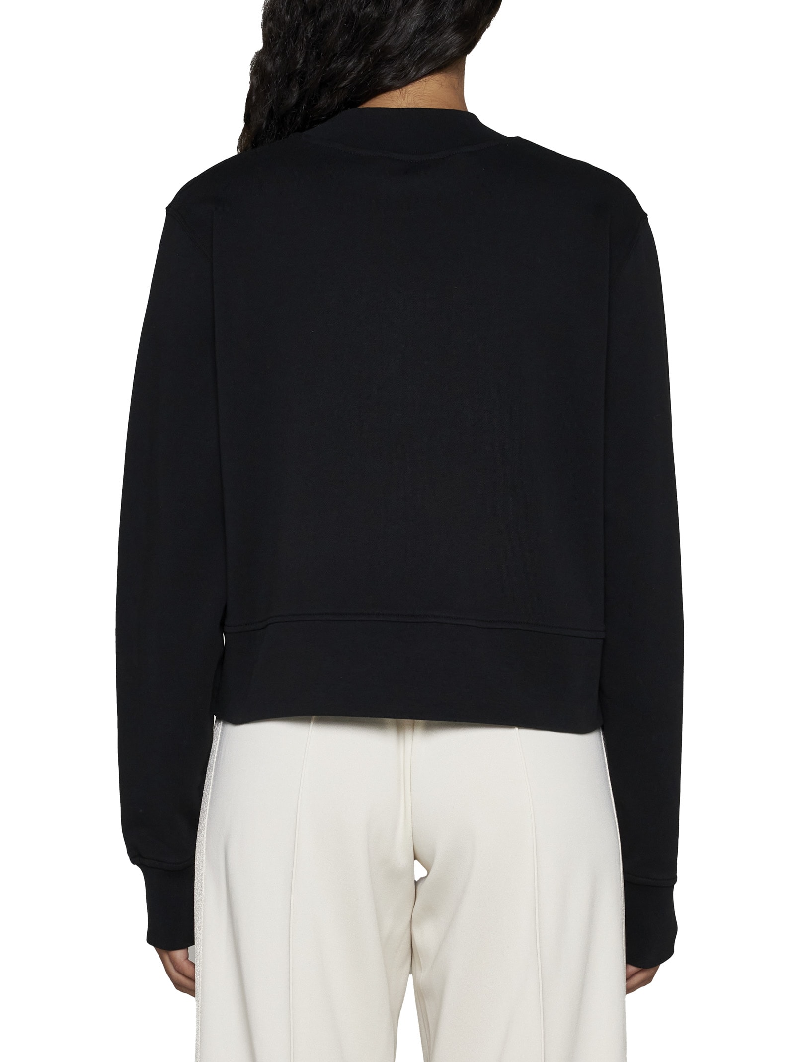 Palm Angels Sunsets-embroidered Merino-blend Jumper In Black White