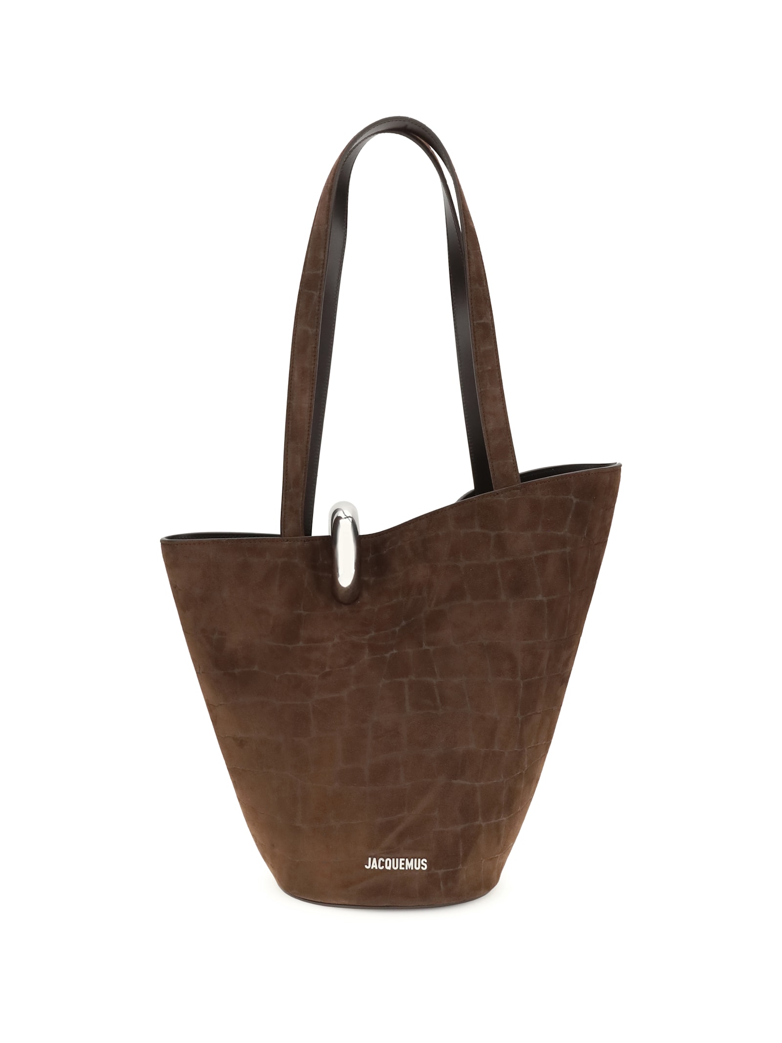 Jacquemus Medium Bucket Bag Featuring Asymmetrical Design In Brown