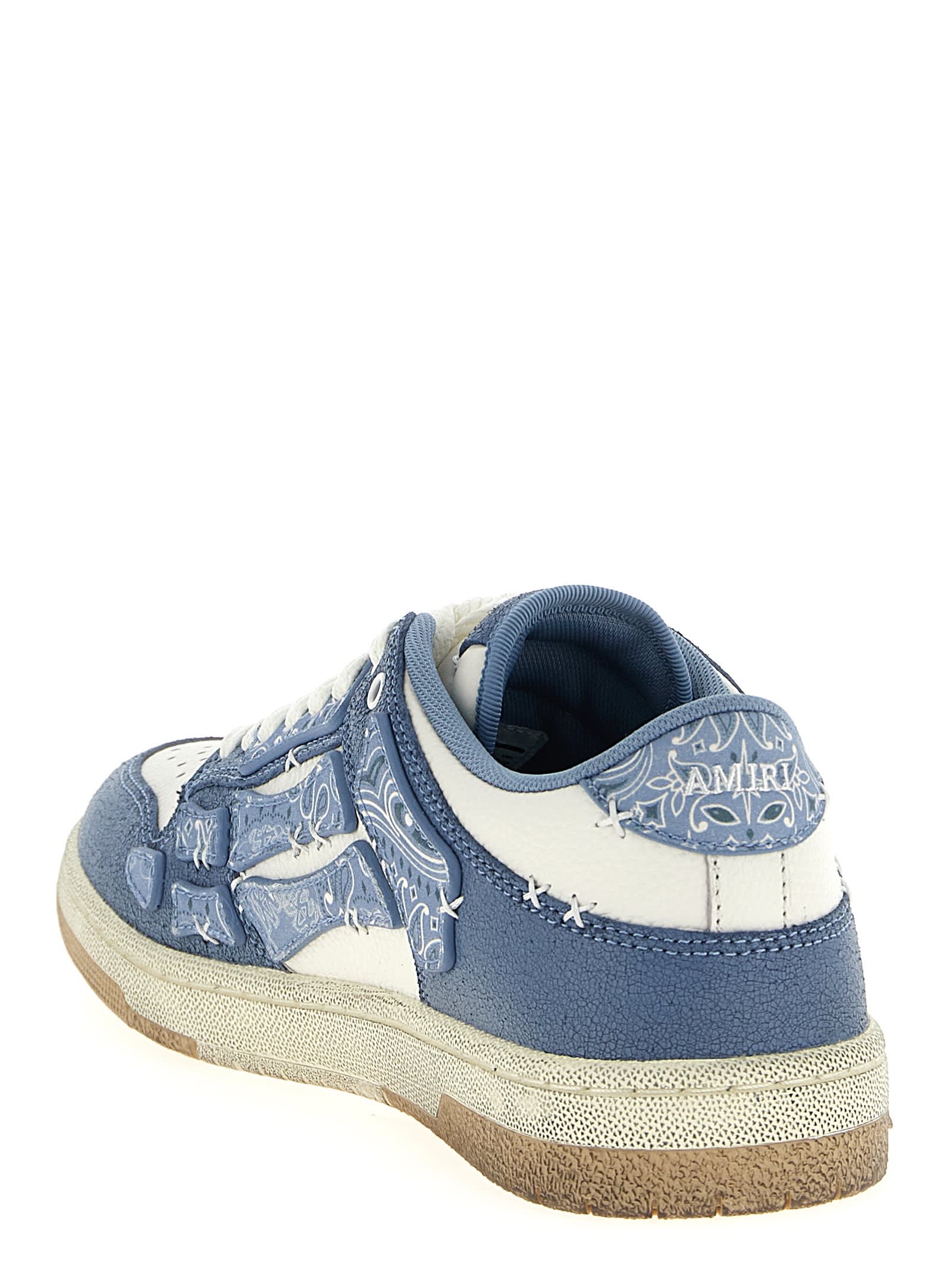 Amiri Men Tow-tone Leather Bandana Skel Sneakers In Blue