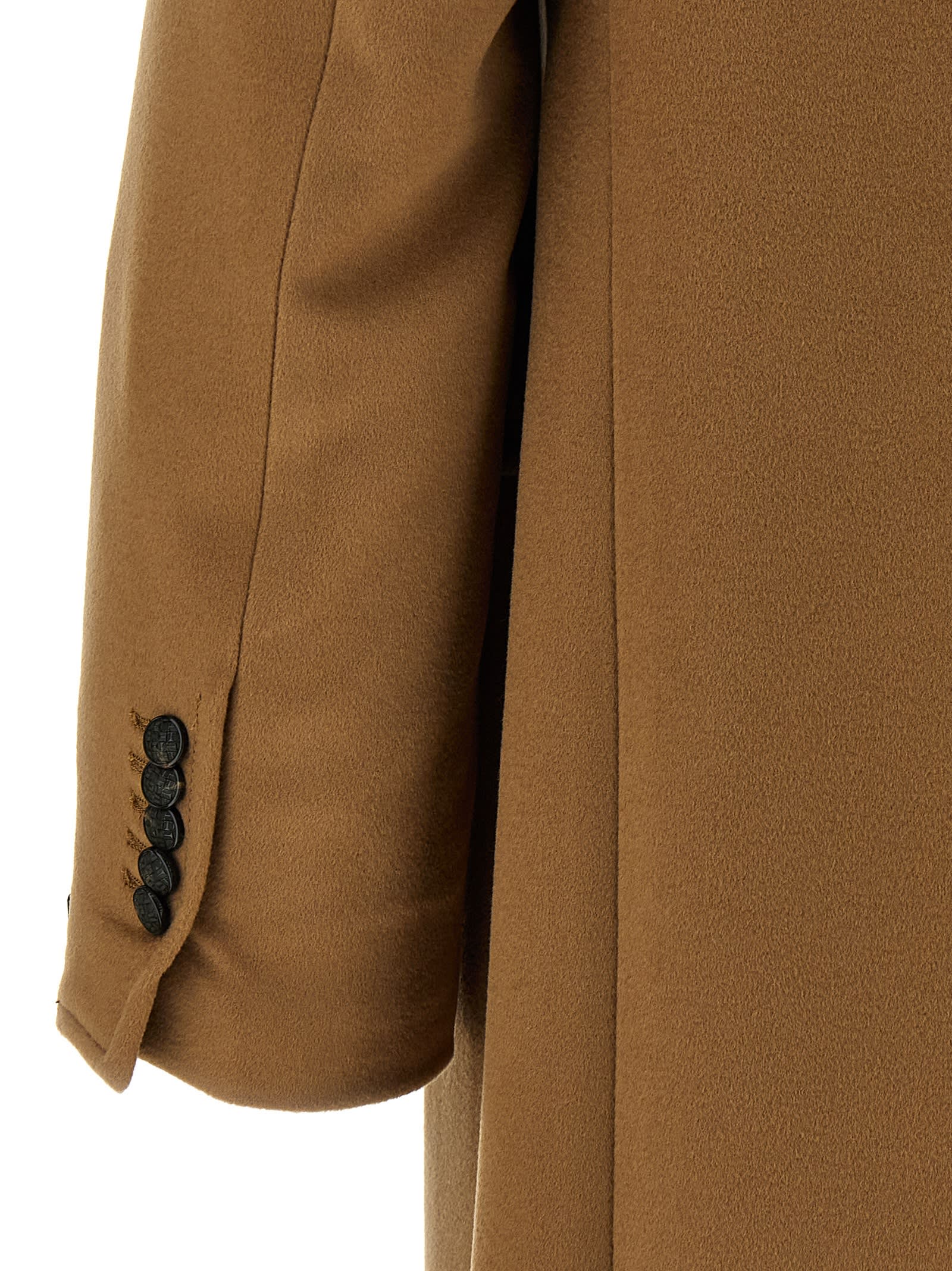 Shop Tagliatore Double-breasted Wool Coat In Beige