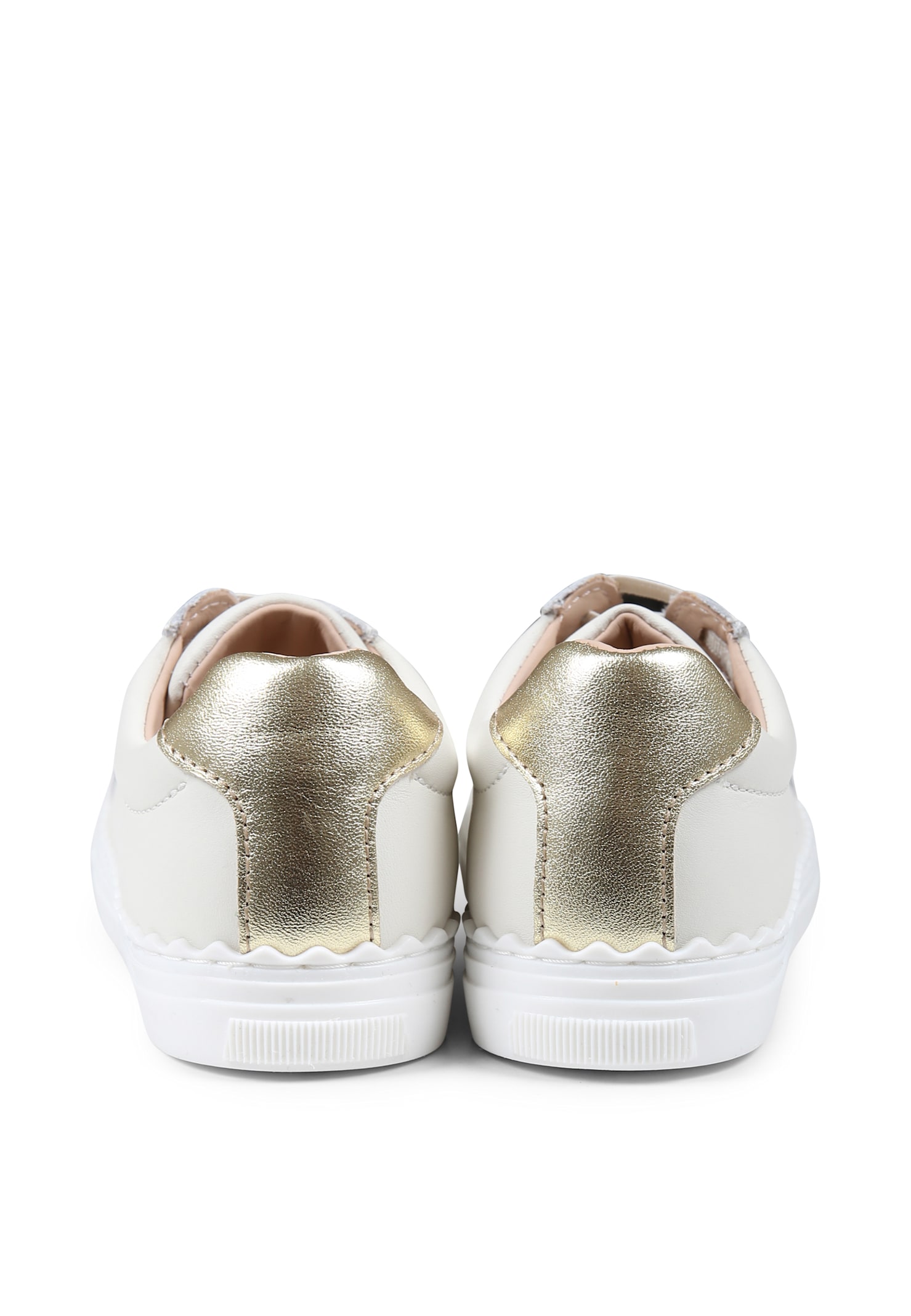 Chloé Leather Logo Sneakers In White