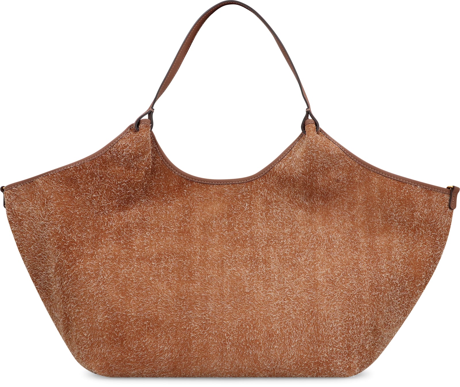 Gianni Chiarini Suede Shoulder Bag Gold-tone Hardware In Sand
