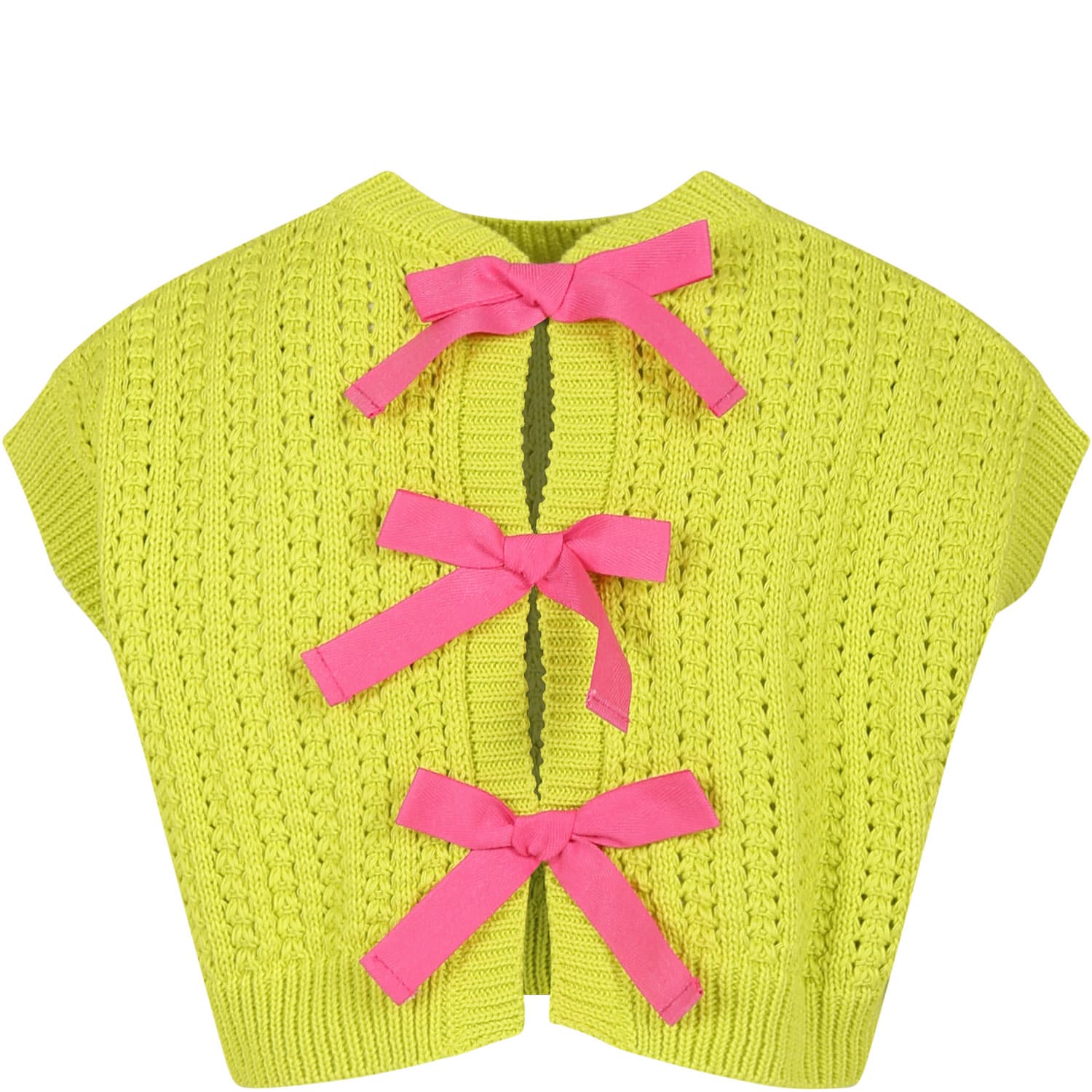 Shop Philosophy Di Lorenzo Serafini Yellow Vest Sweater For Girl With Logo