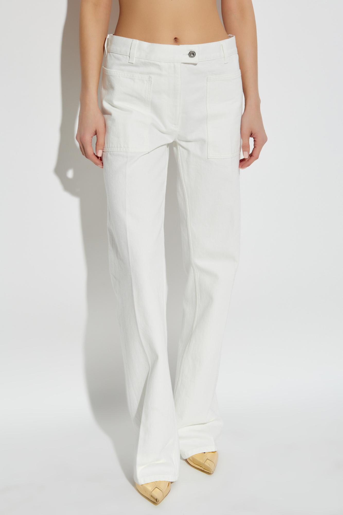 Ferragamo Straight Jeans With Back And Front Pockets In White
