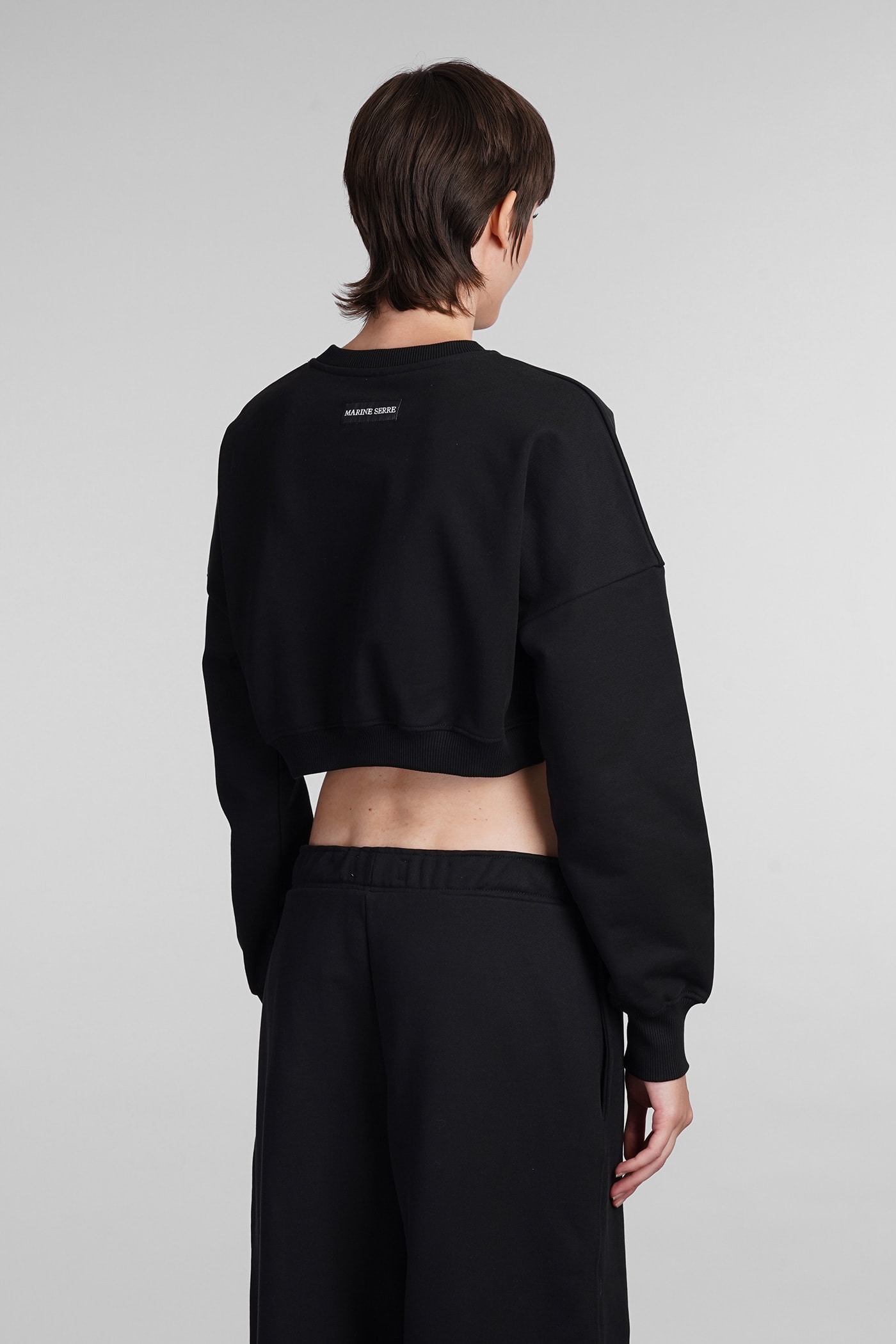 Shop Marine Serre Sweatshirt In Black Cotton