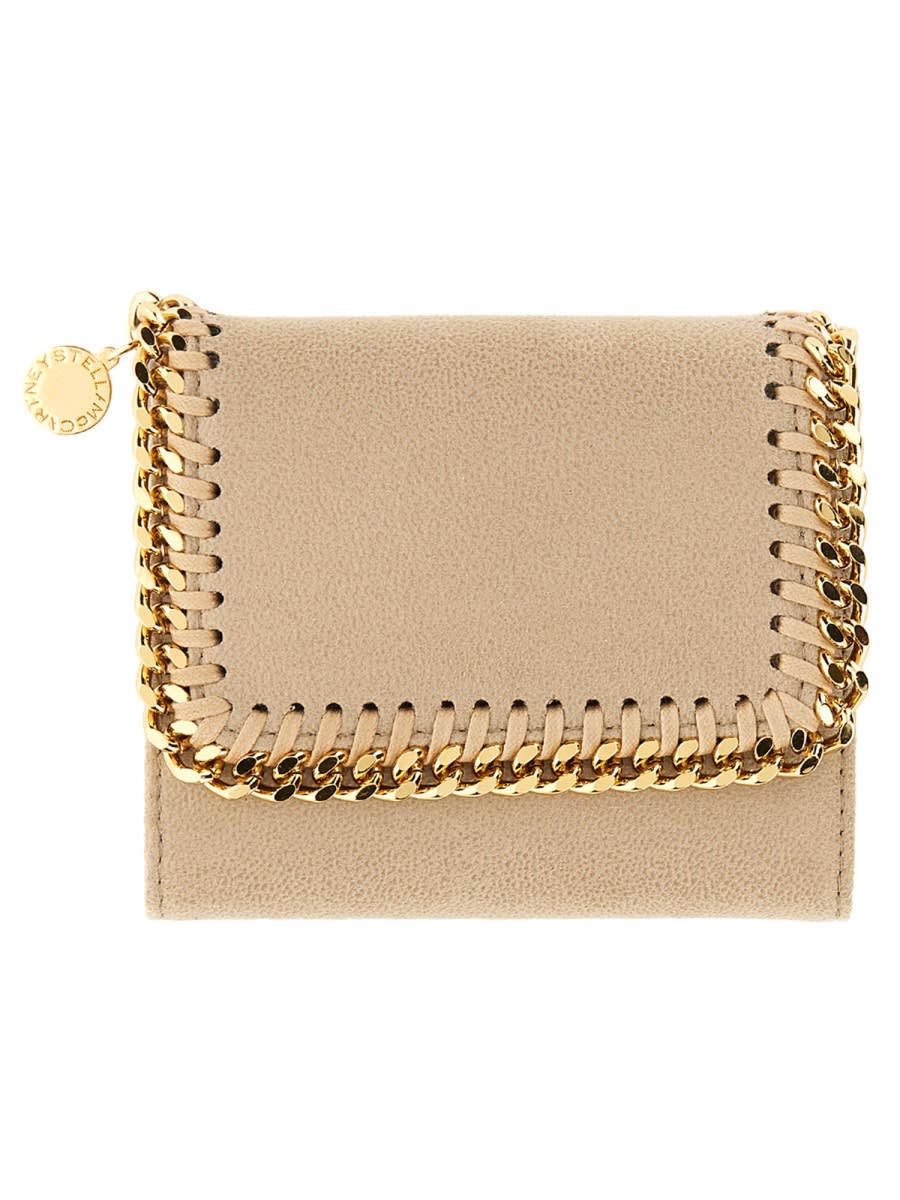 Shop Stella Mccartney Falabella Small Wallet In Beige