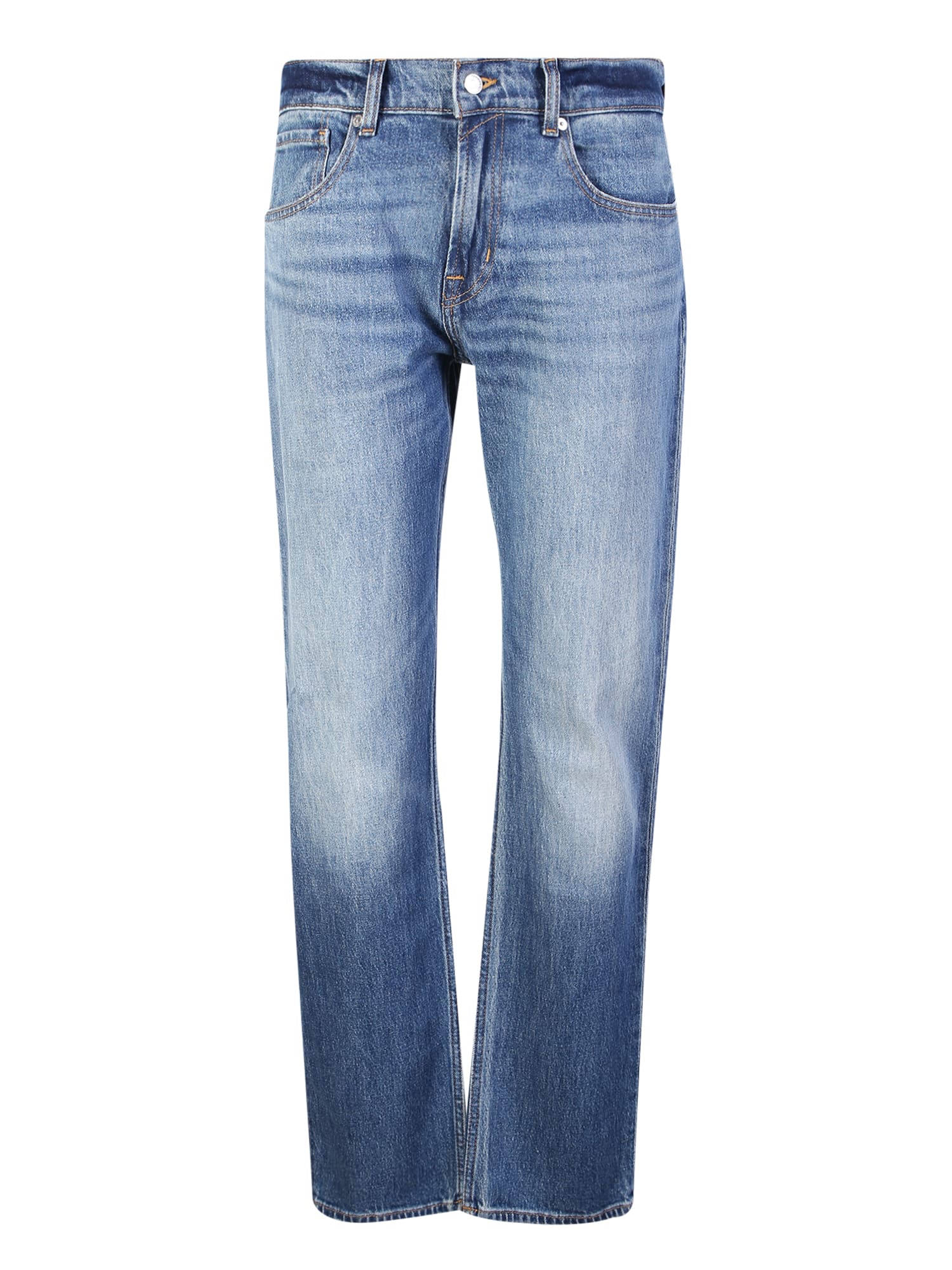 Shop 7 For All Mankind Straight Blue Jeans