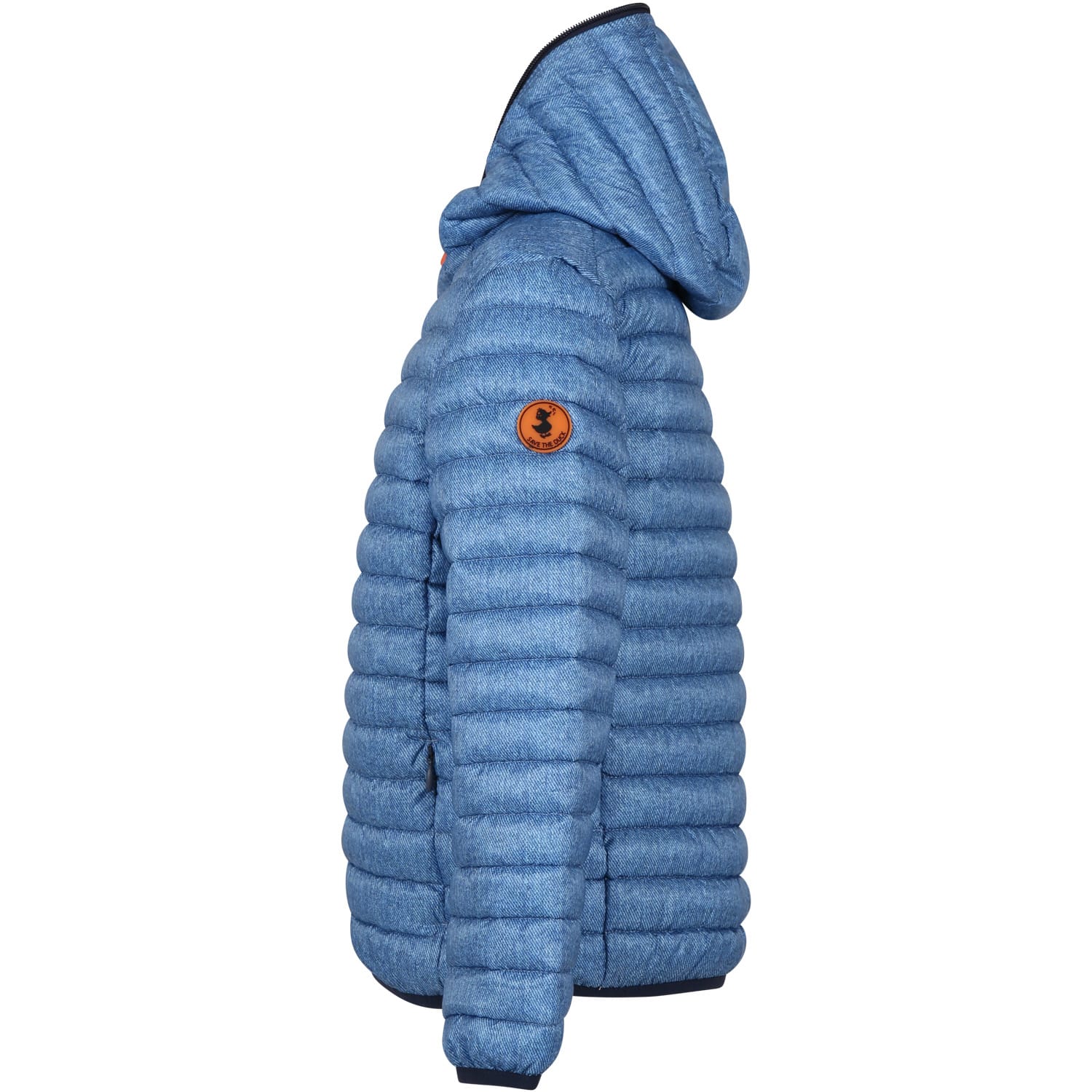 Shop Save The Duck Light Blue Drew Down Jacket For Boy With Logo