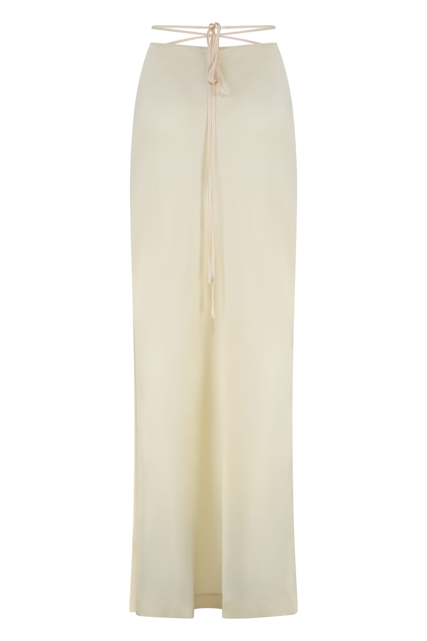 Anna October Satin Midi Skirt In Panna