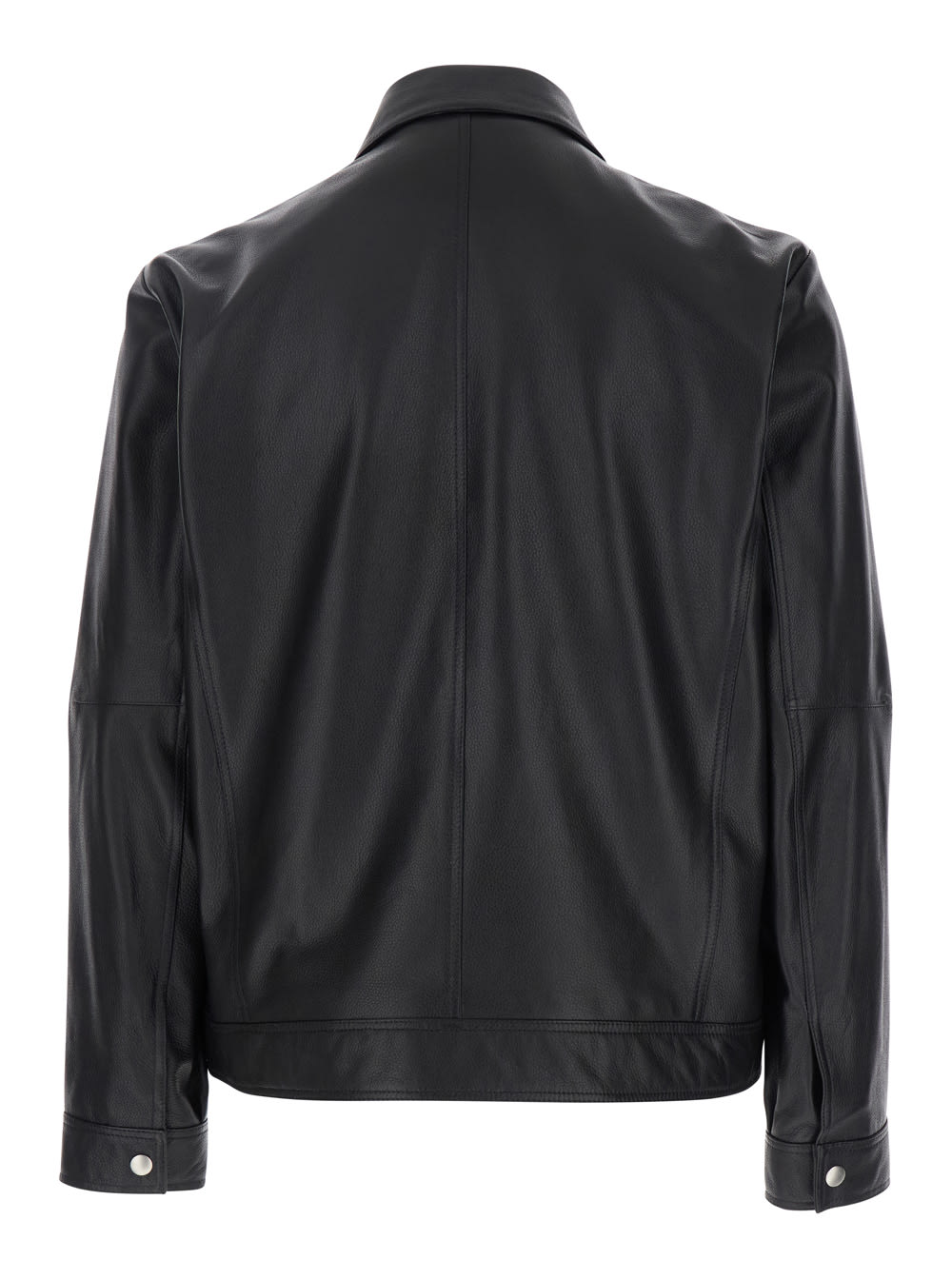 Arma Wani Black Jacket With Classic Collar In Leather Man In Black