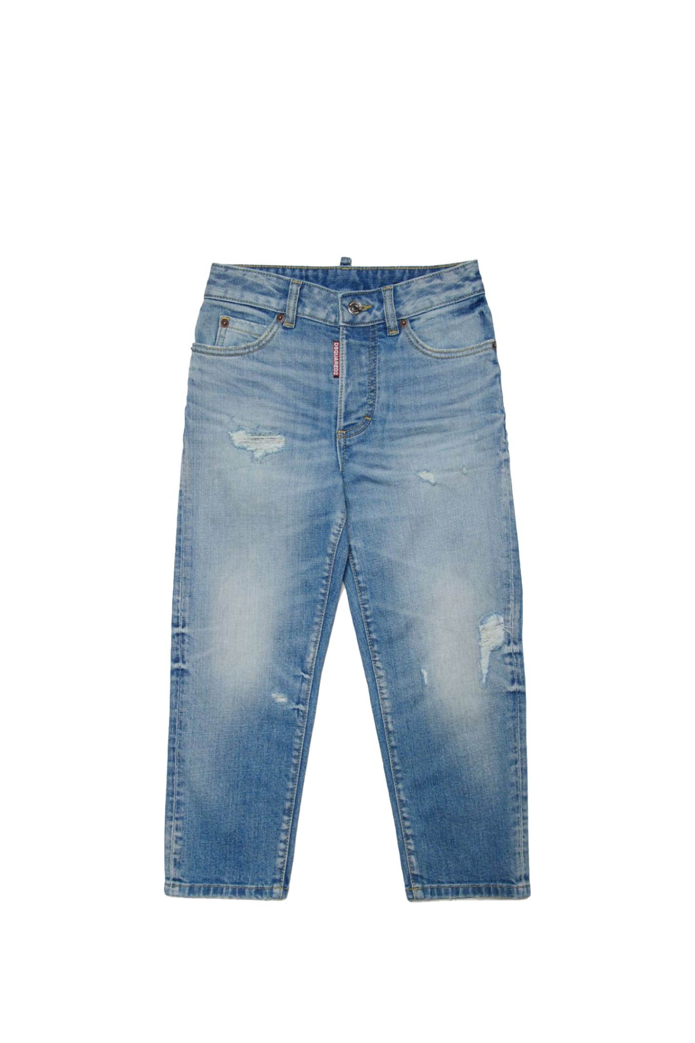 Dsquared2 Straight Jeans With Woven Effect