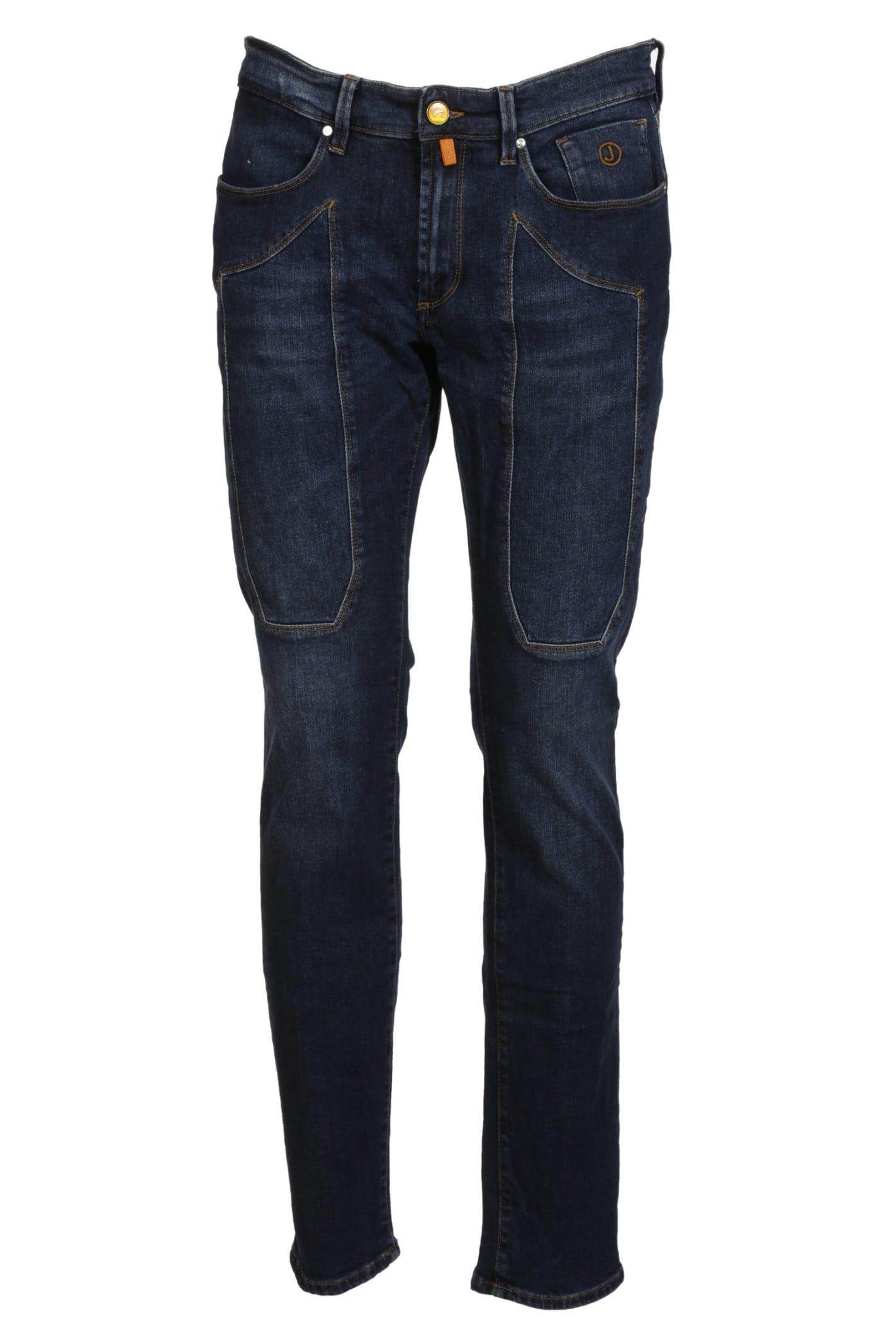 Jeckerson Logo Patched 5 Pockets Jeans