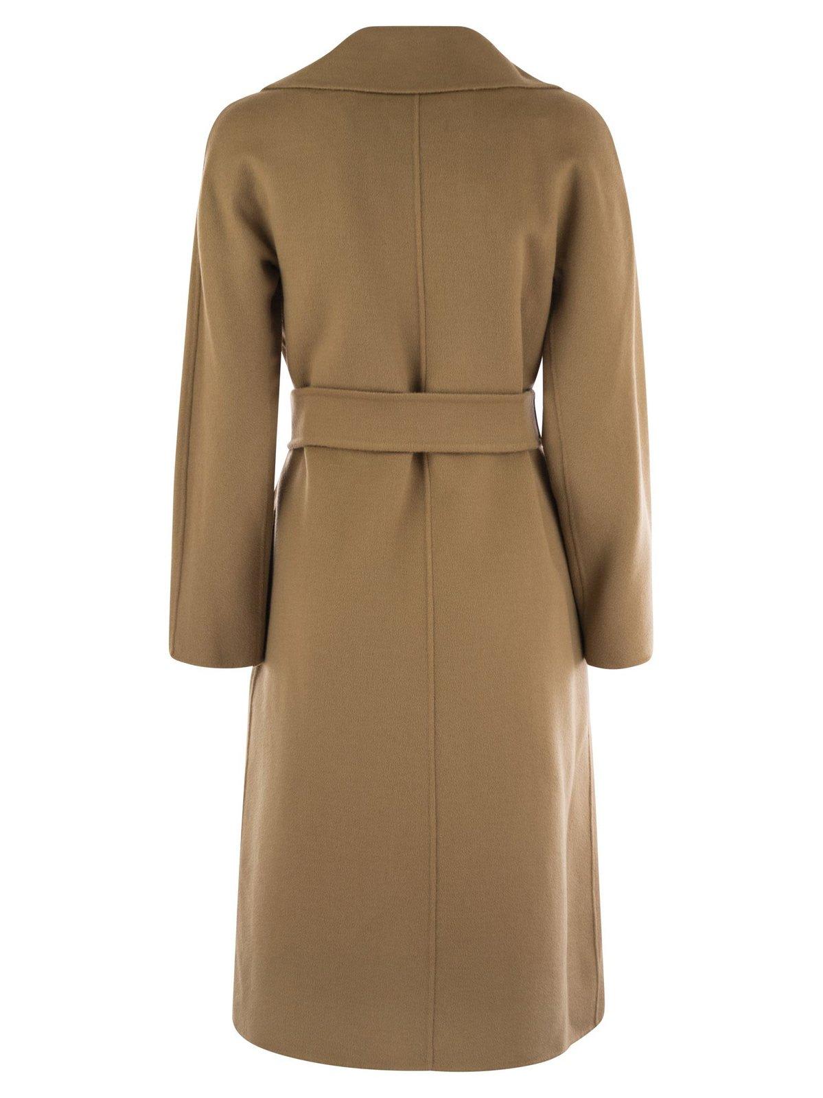 Shop Max Mara Belted Mid-length Coat In Cammello