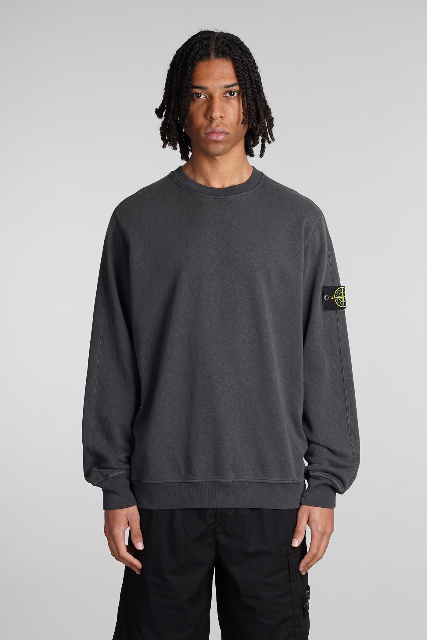 Shop Stone Island Sweatshirt In Grey Cotton