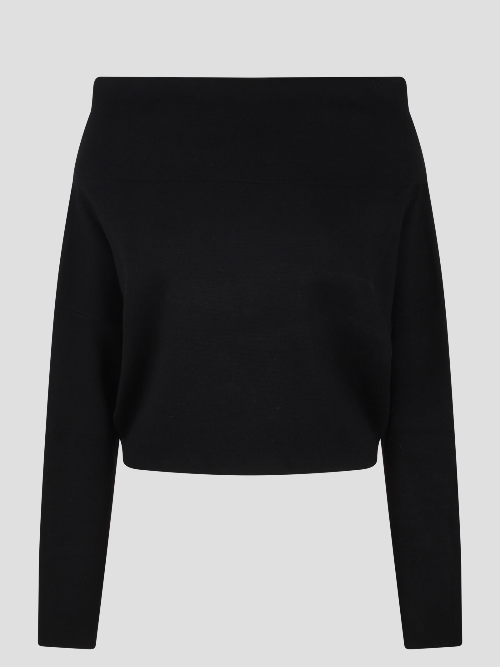 P.a.r.o.s.h Boat Neck Sweater In Black