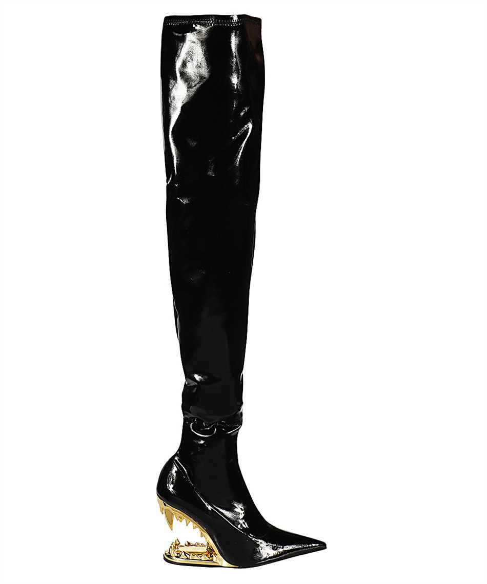 Gcds 110mm Morso Vinyl Over-the-knee Boots In Black
