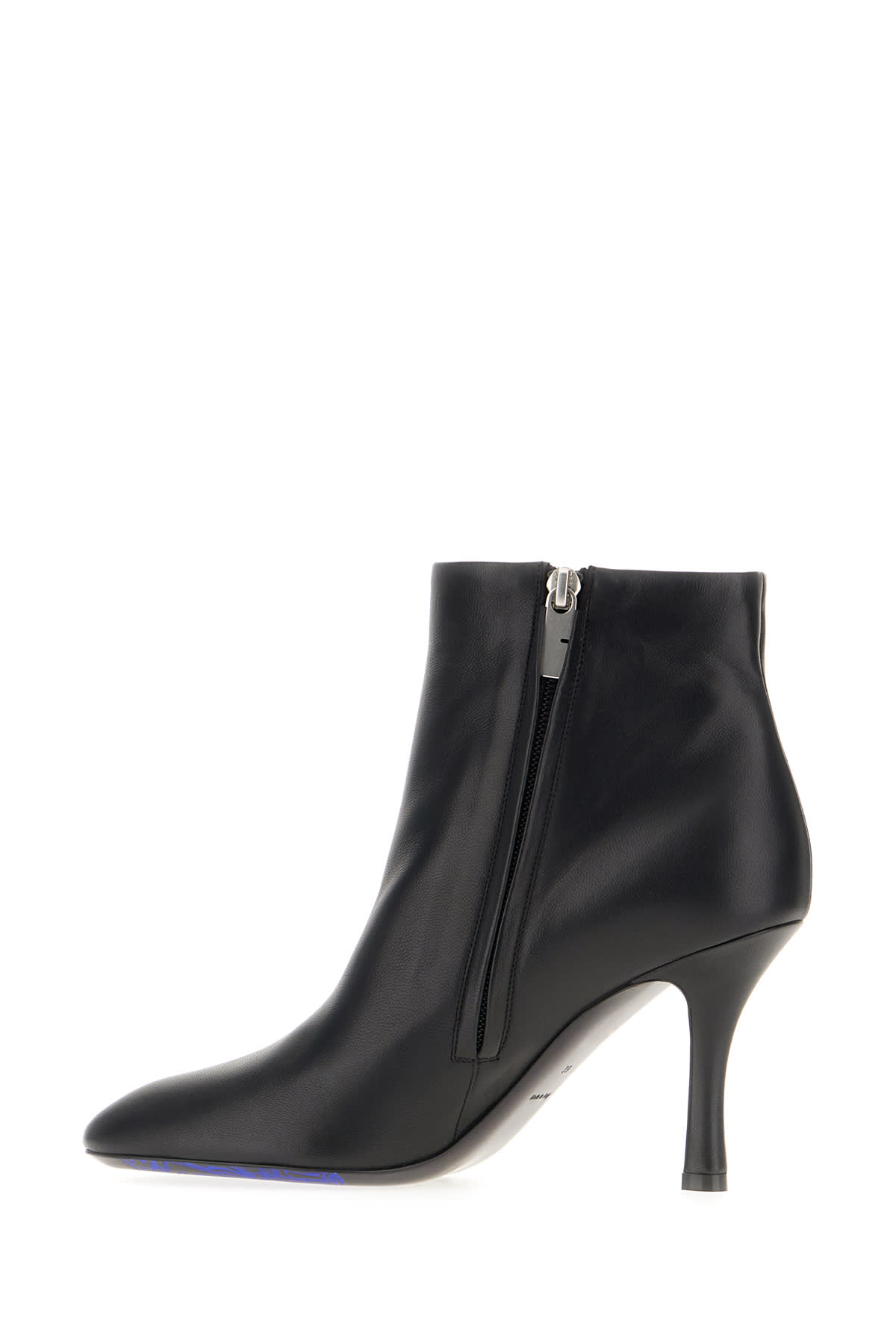 Shop Burberry Black Leather Ankle Boots