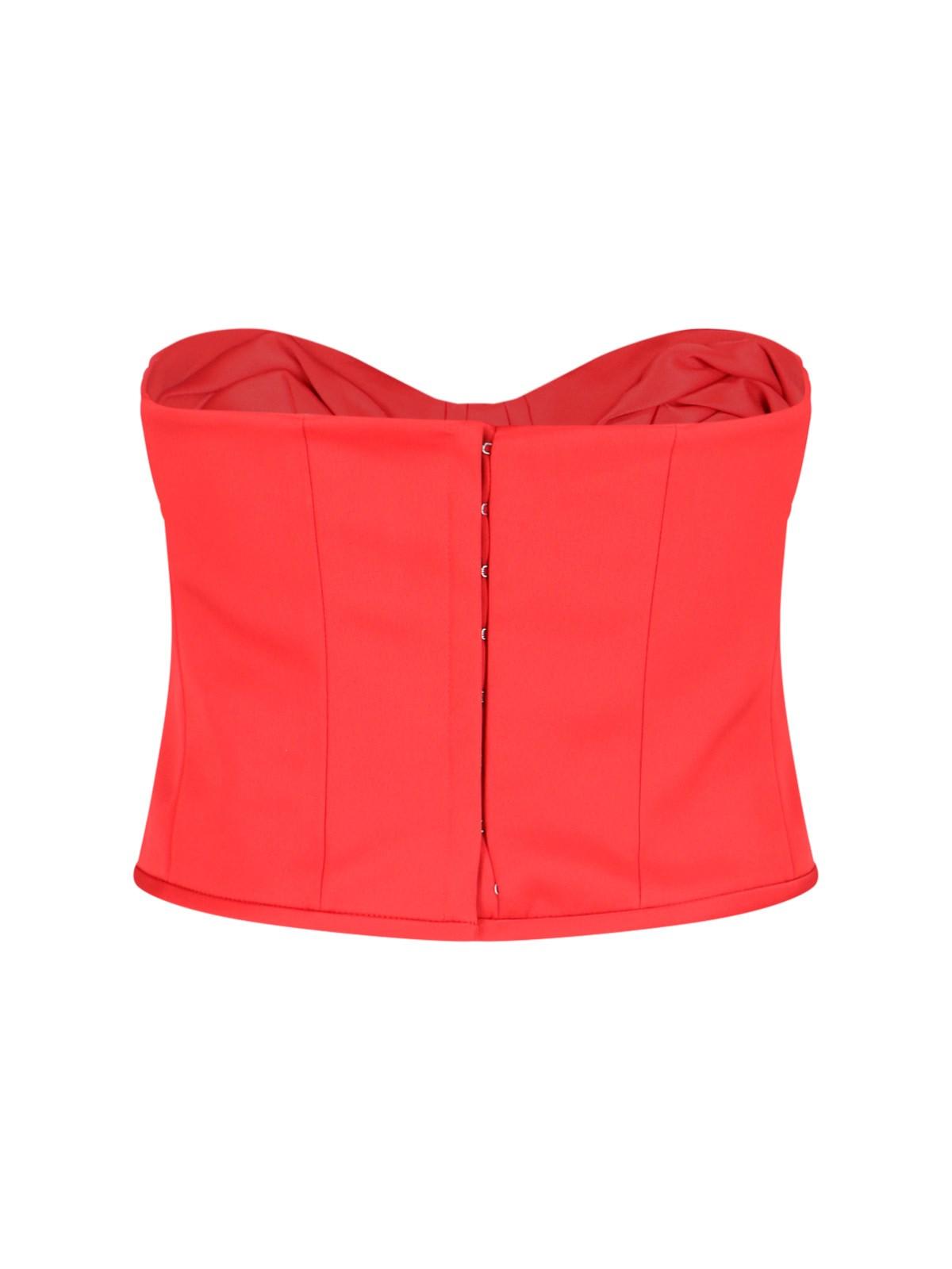 Shop Marc Jacobs The Satin Rose Corsette Crop Top In Red