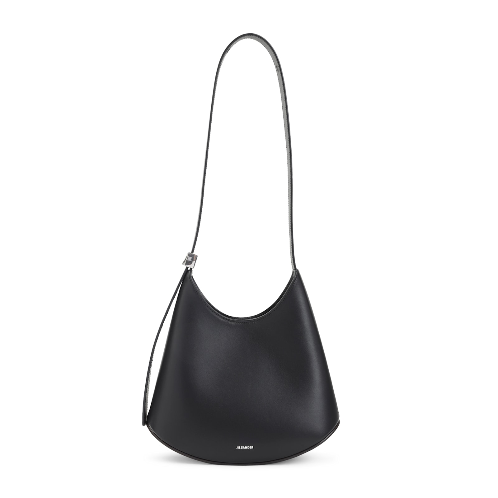 Jil Sander Crescent-shaped Shoulder Bag With Adjustable Strap In Black