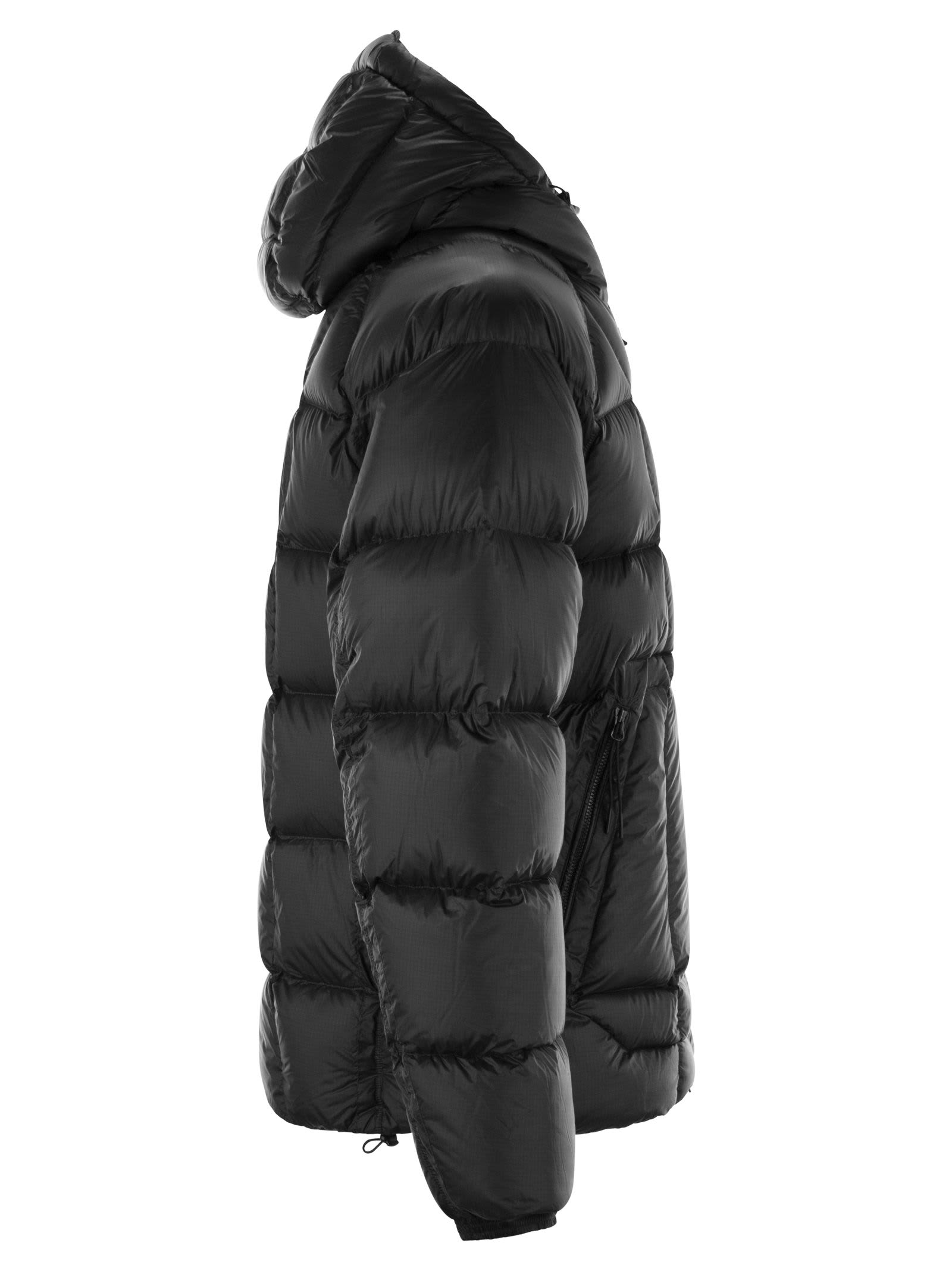 Shop C.p. Company D.d. Shell Hooded Medium Down Jacket In Nero