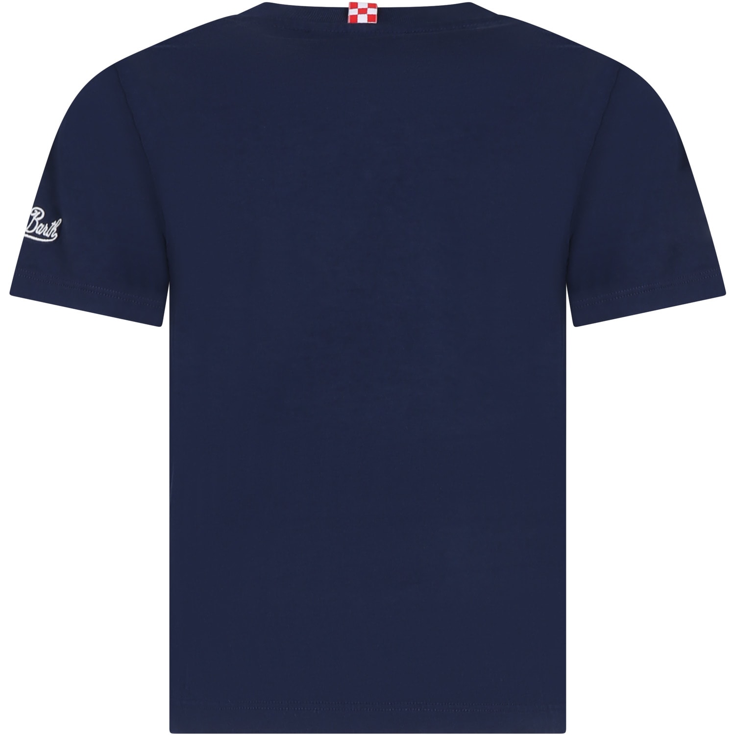 Shop Mc2 Saint Barth Blue T-shirt For Boy With Lion And Logo