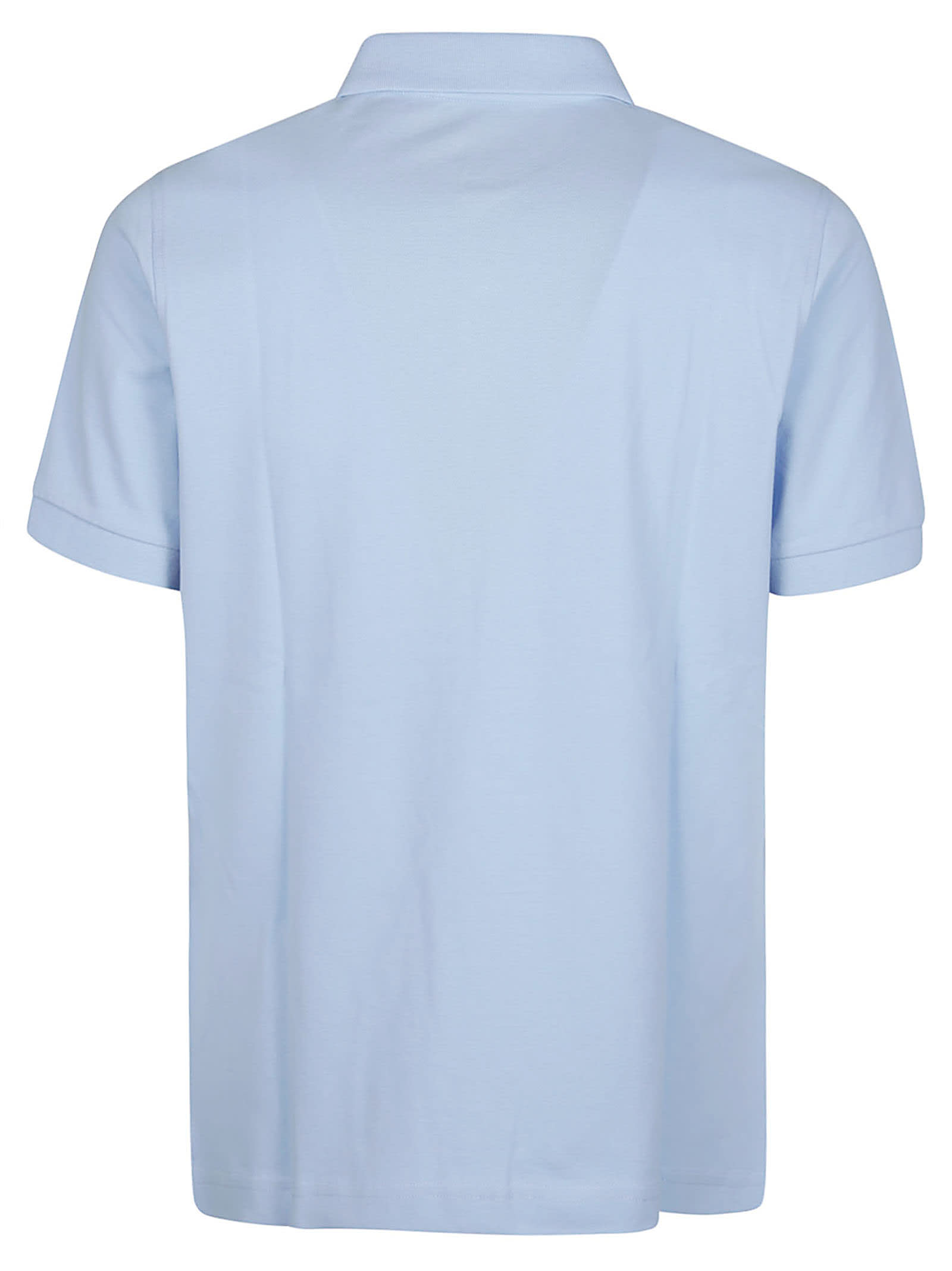 Shop Fay Piquet Polo Shirt In Azzurro