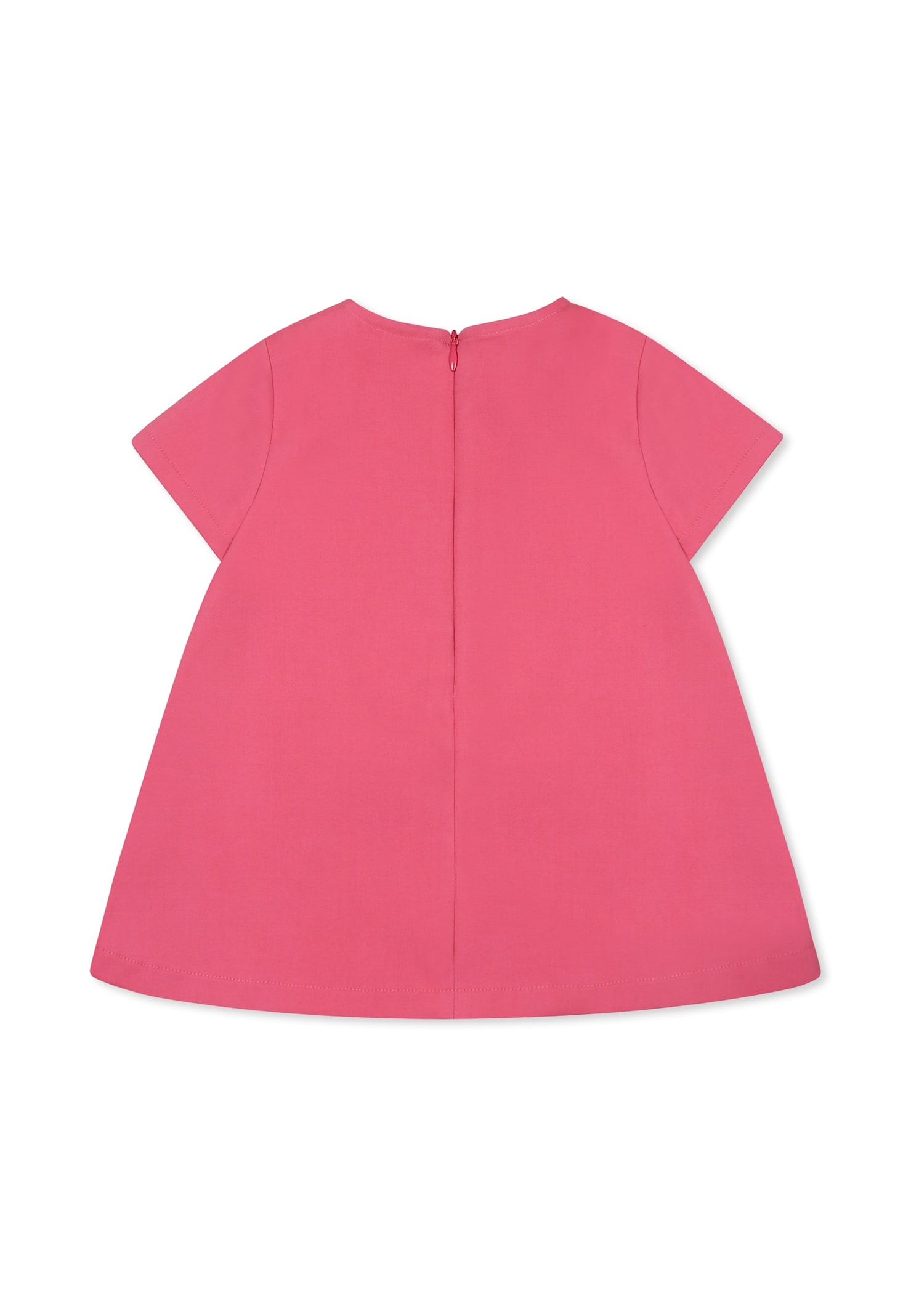 Simonetta Fuchsia Dress For Baby Girl With Bows In Fuchsia