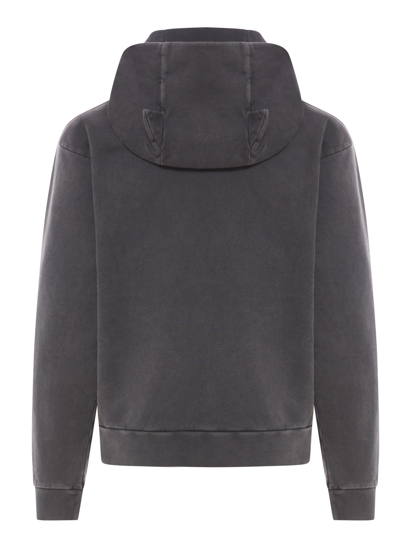 Shop Coperni Washed Horn Hoodie In Blkblu Black Blue Print