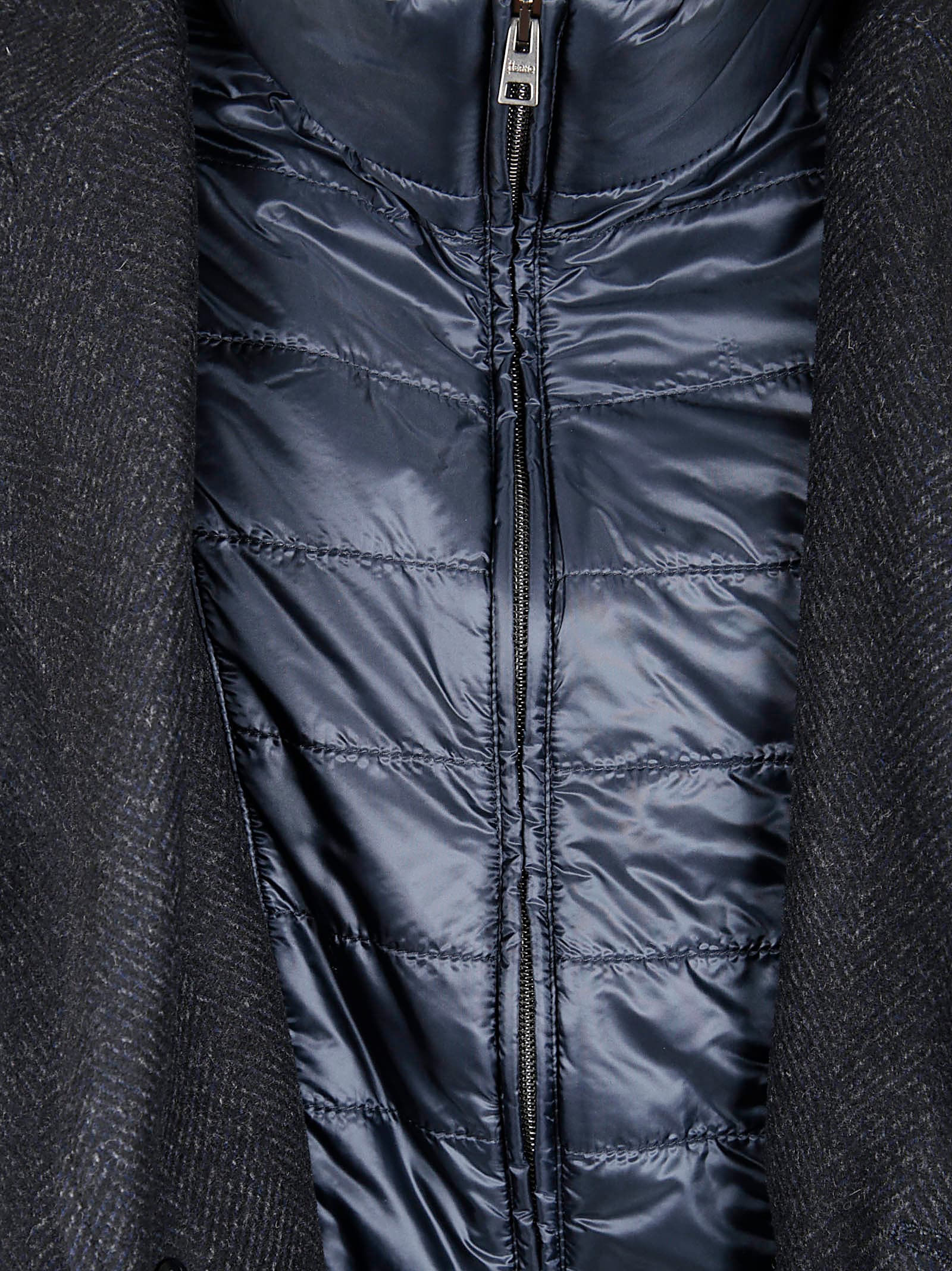 Herno Blue Navy Single Breasted Coat In Blue