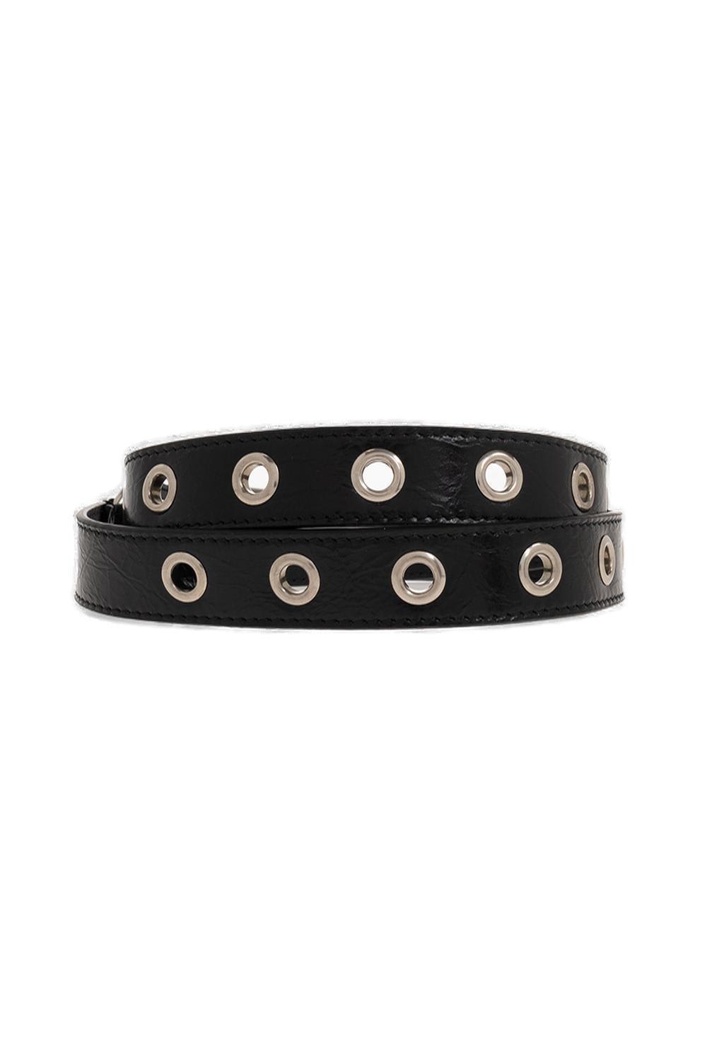 Shop Balenciaga Charm-detailed Belt In Black