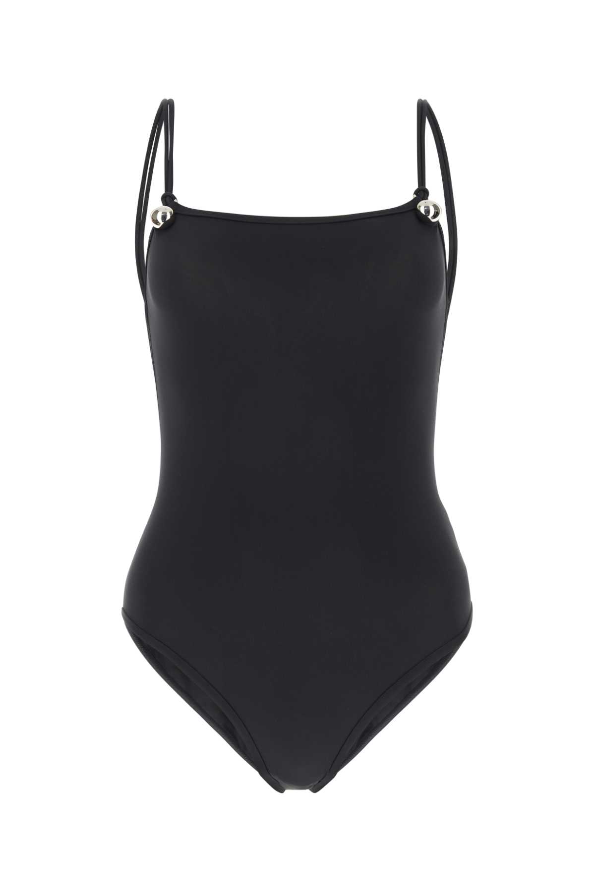 Black Stretch Nylon Drop Swimsuit