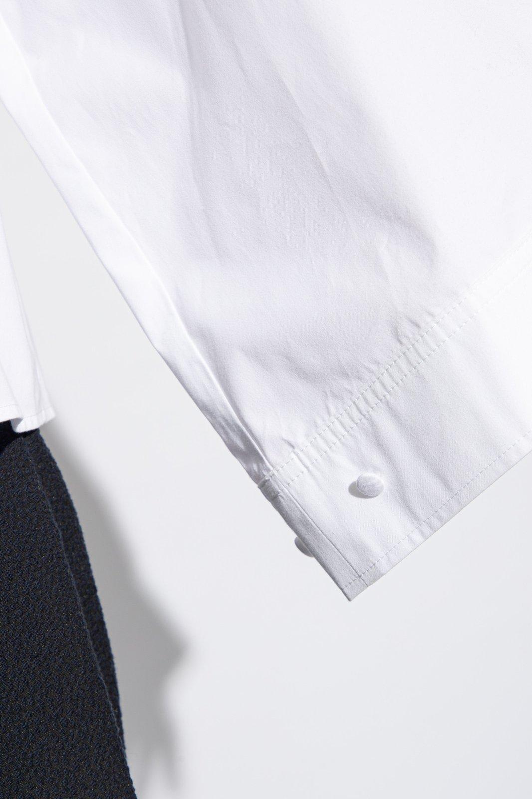 Shop Emporio Armani Oversize Cotton Shirt In Bianco Ottico