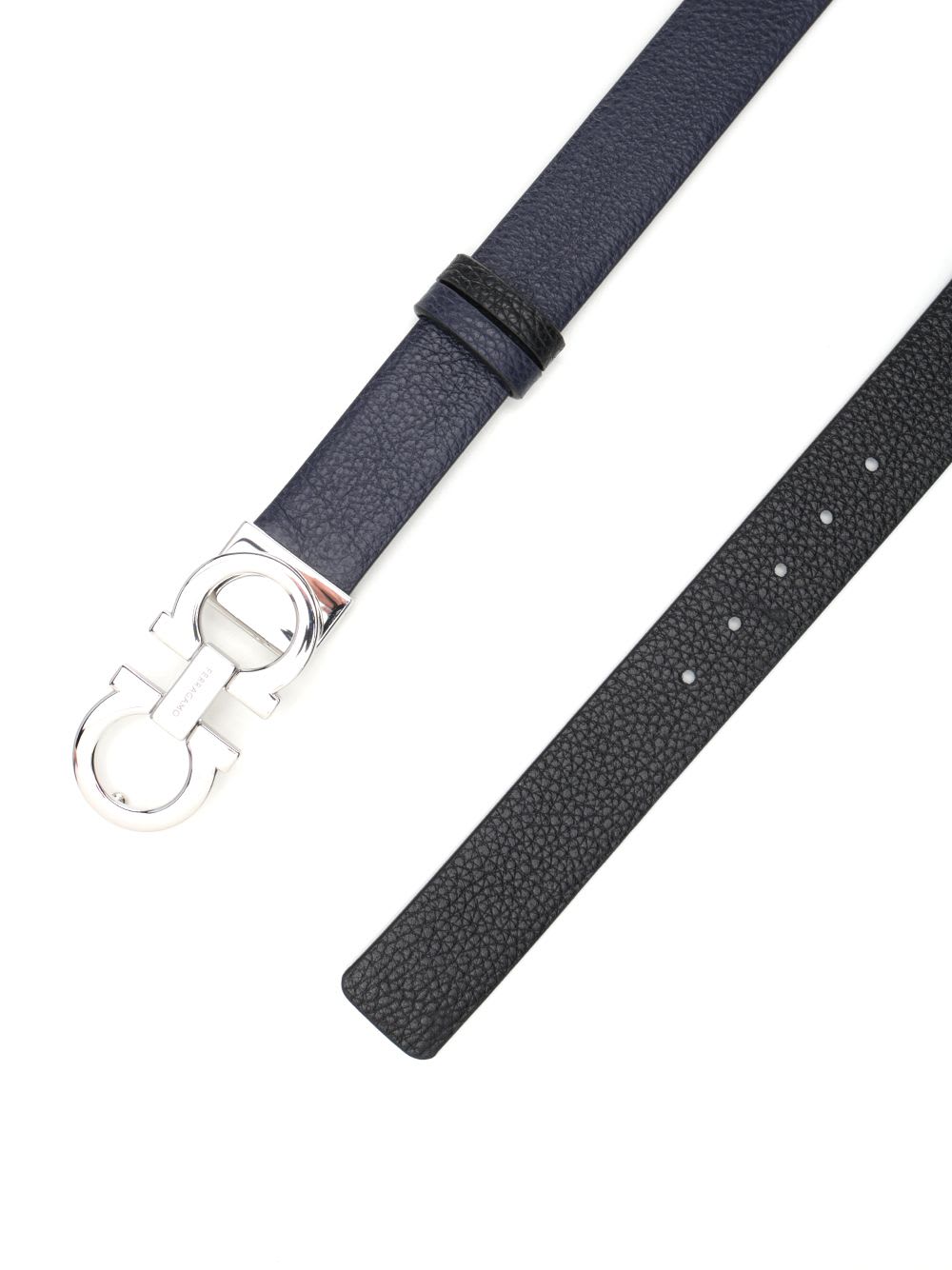 Ferragamo Reversible And Adjustable Gancini Belt Belts Multicolor In Black