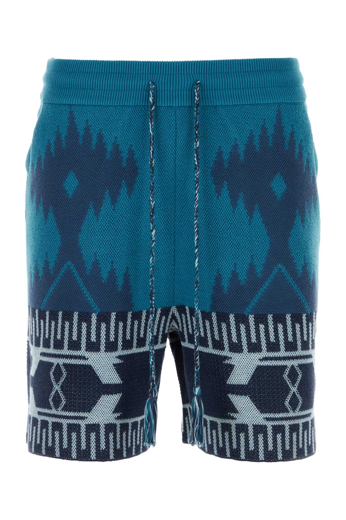 Shop Alanui Embroidered Cotton Bermuda Shorts In 4448